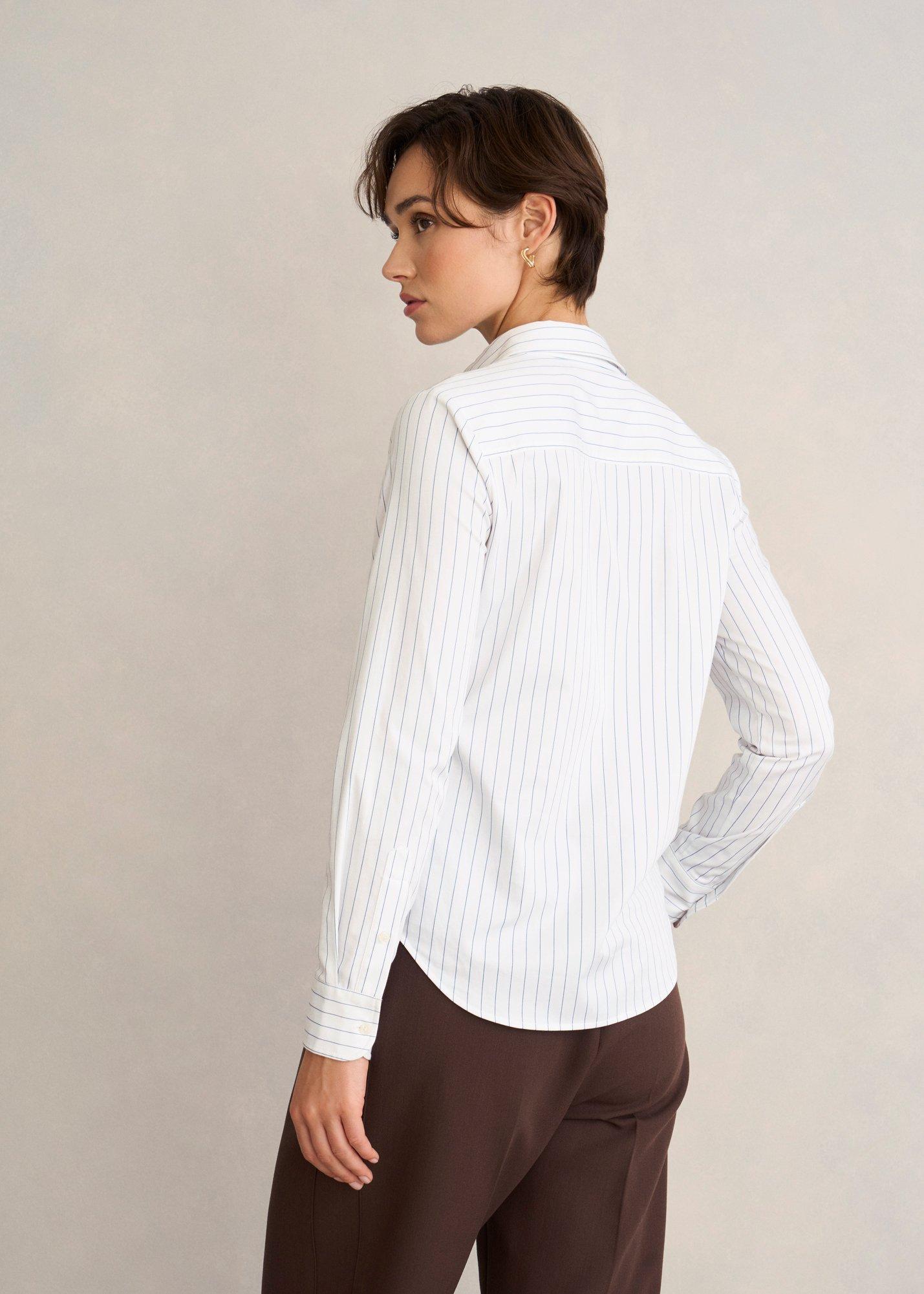 Viola Stripe Shirt, White Blue, hi-res