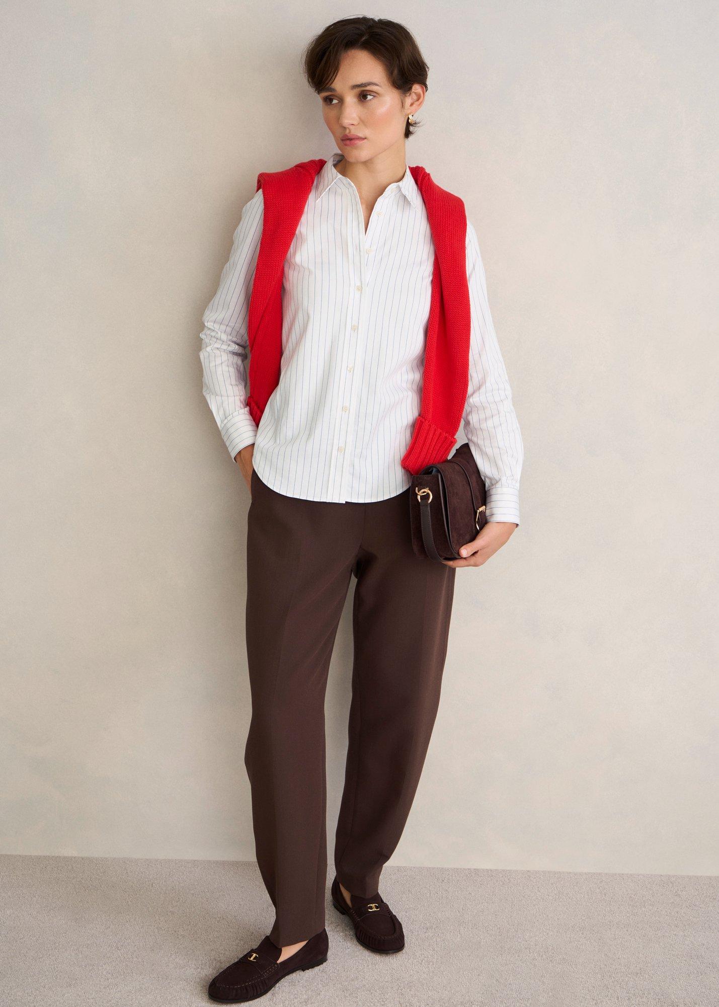 Viola Stripe Shirt, White Blue, hi-res