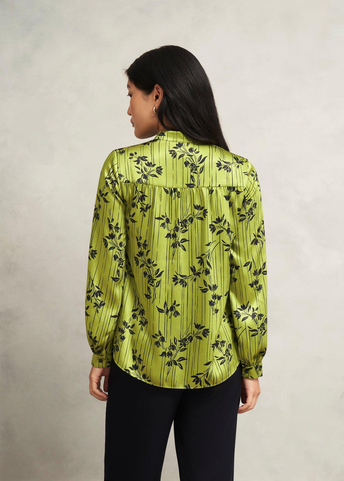 Fara Blouse, Green Navy, hi-res