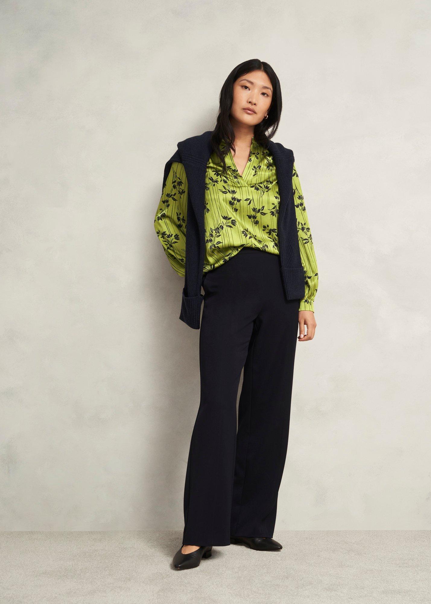 Fara Blouse, Green Navy, hi-res
