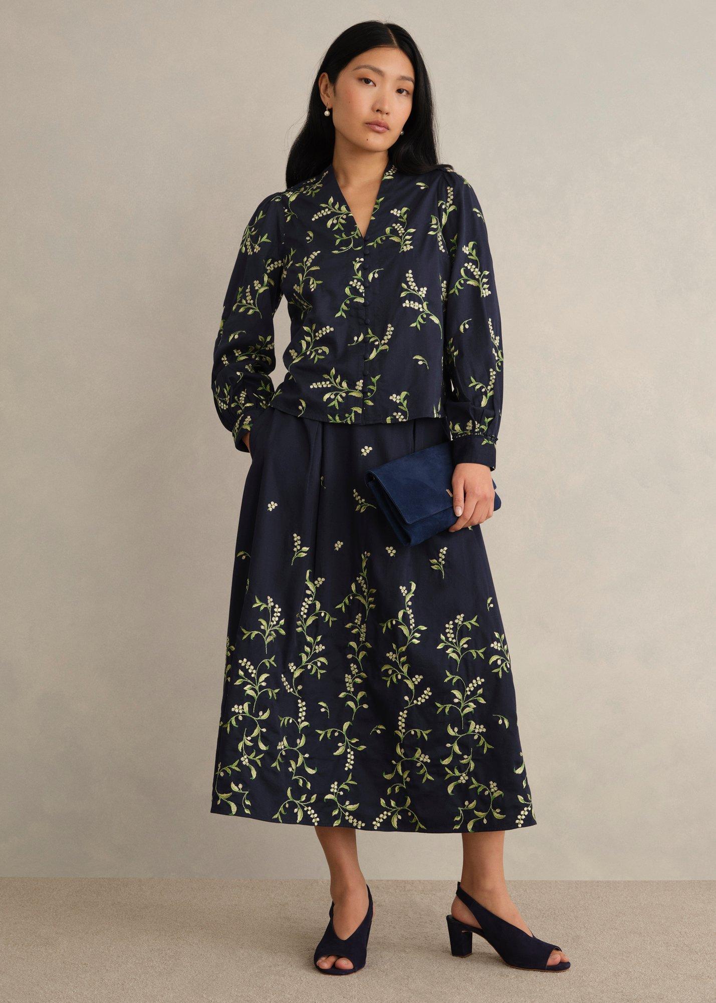 Annie Floral Embroidered Top, Midnight Multi, hi-res