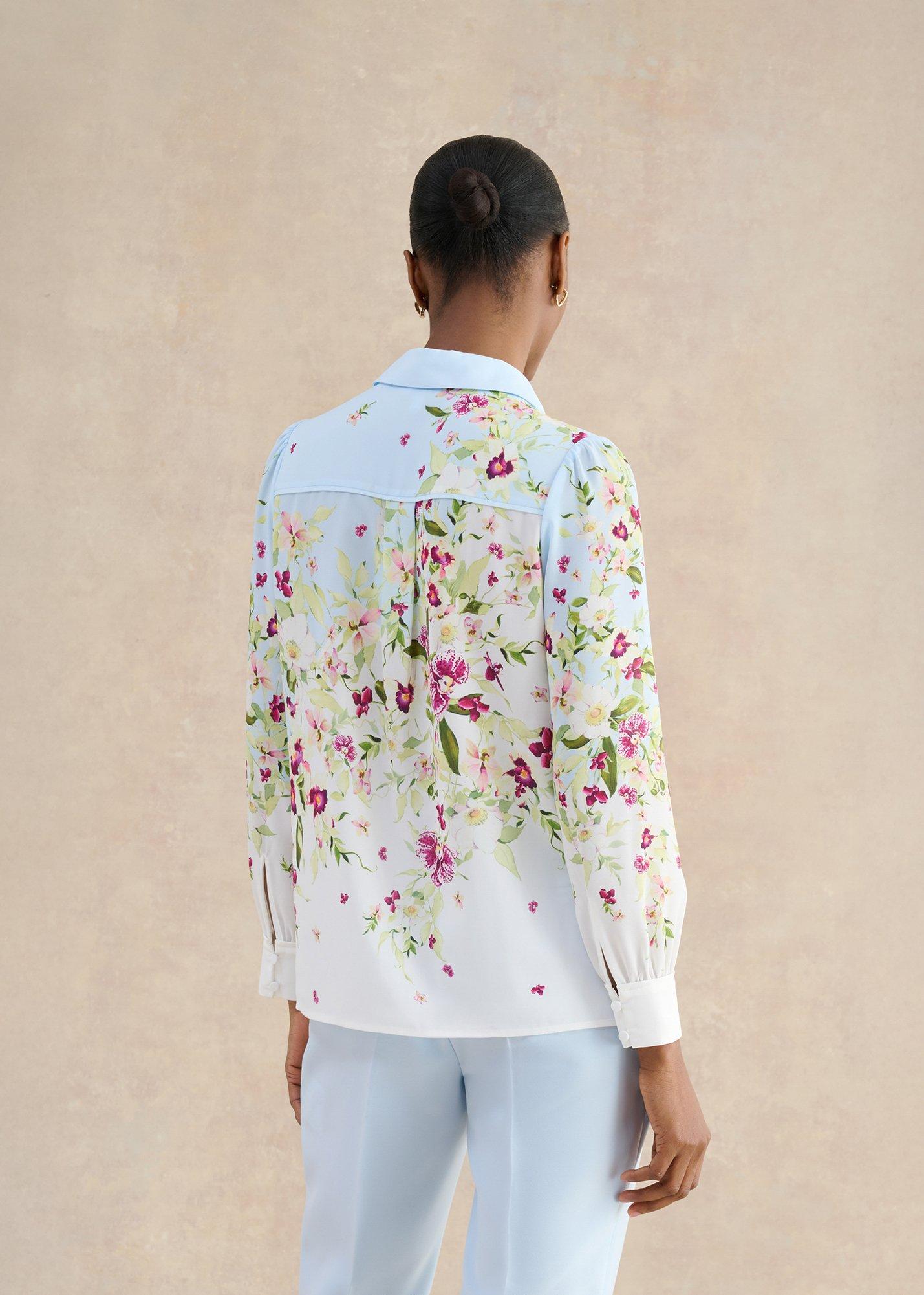 Sabina Floral Shirt, Pale Blue Multi, hi-res