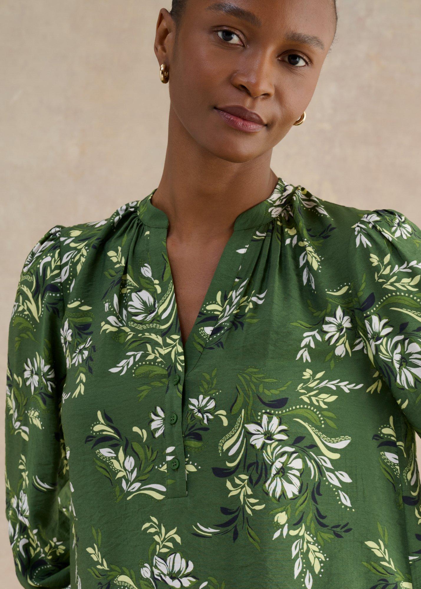 Sylvia Blouse, Green Multi, hi-res