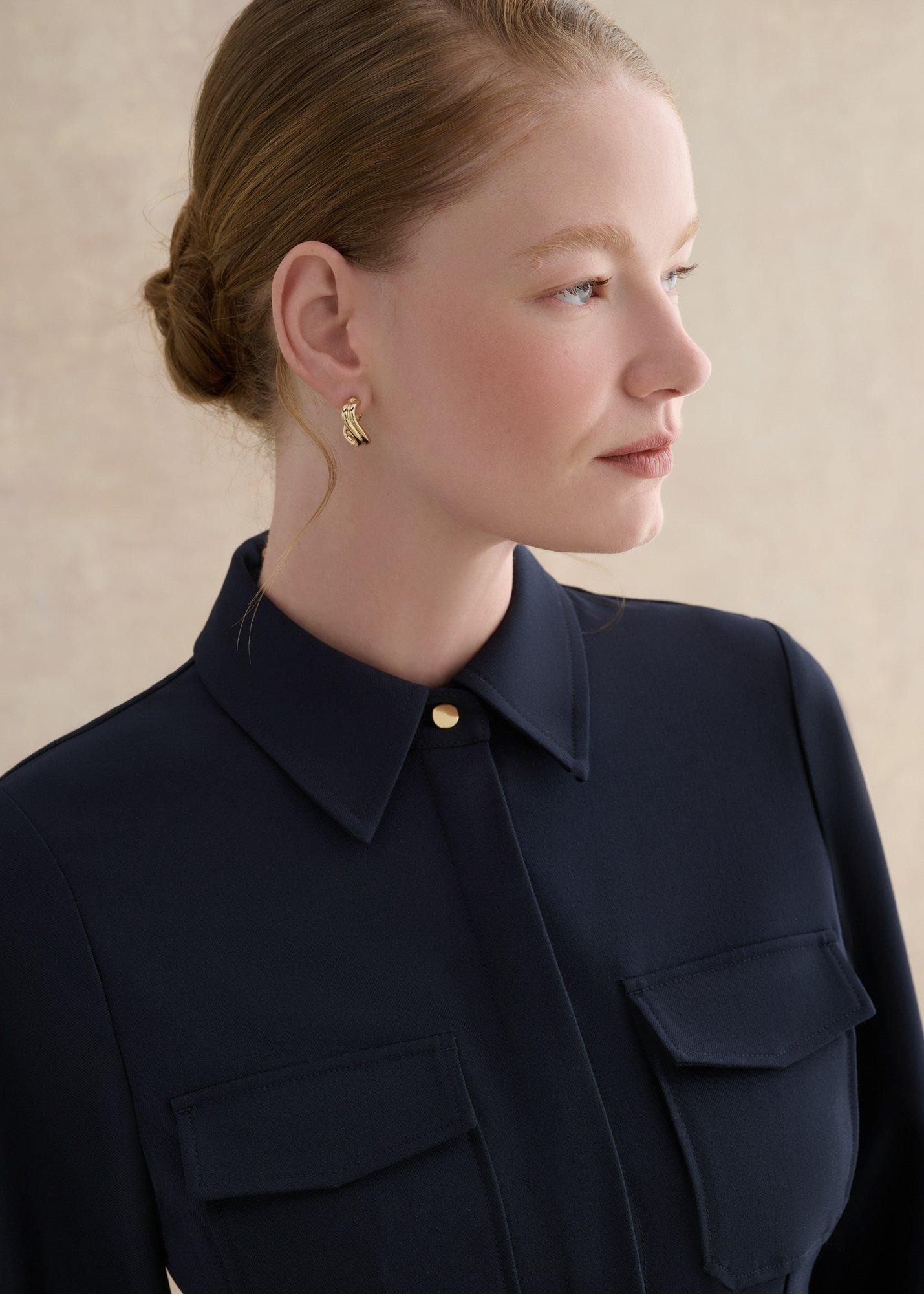 Dannie Fitted Shirt, Hobbs Navy, hi-res