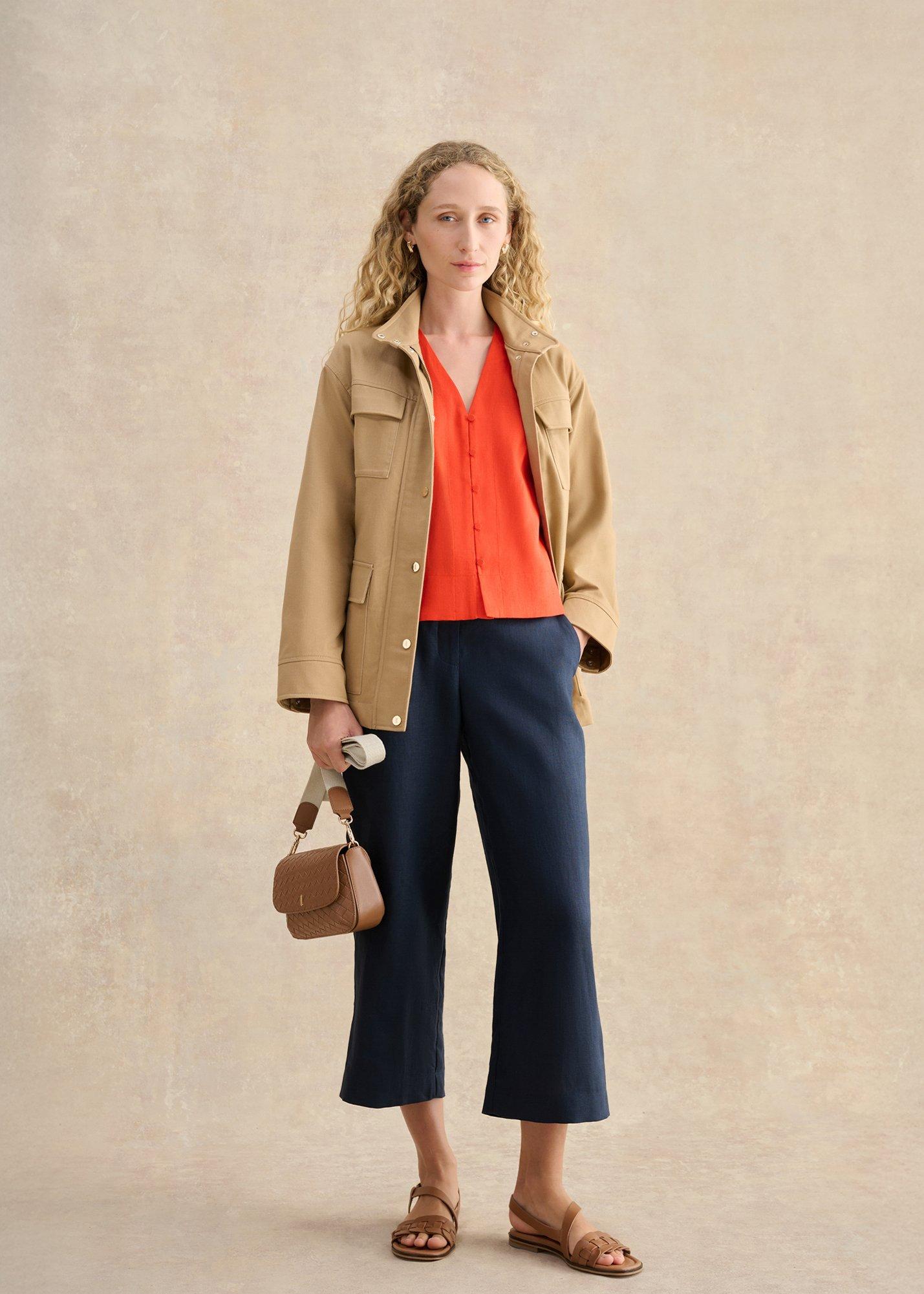 Aurelia Linen Top, Tomato Red, hi-res