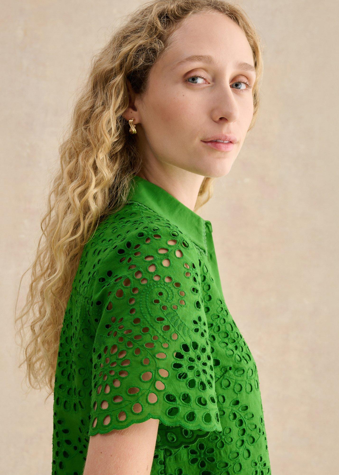 Caroline Shirt, Emerald Green, hi-res