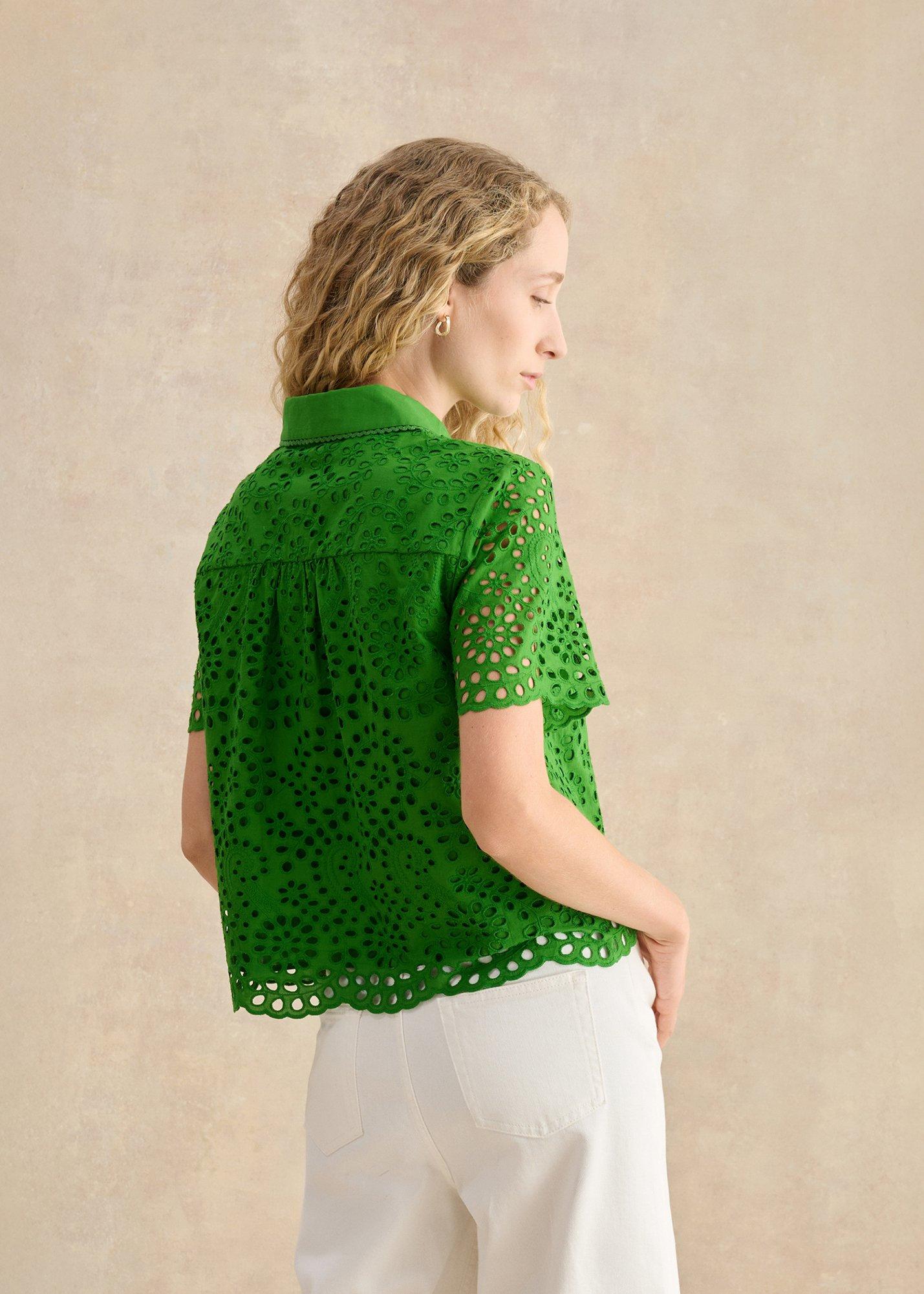 Caroline Shirt, Emerald Green, hi-res