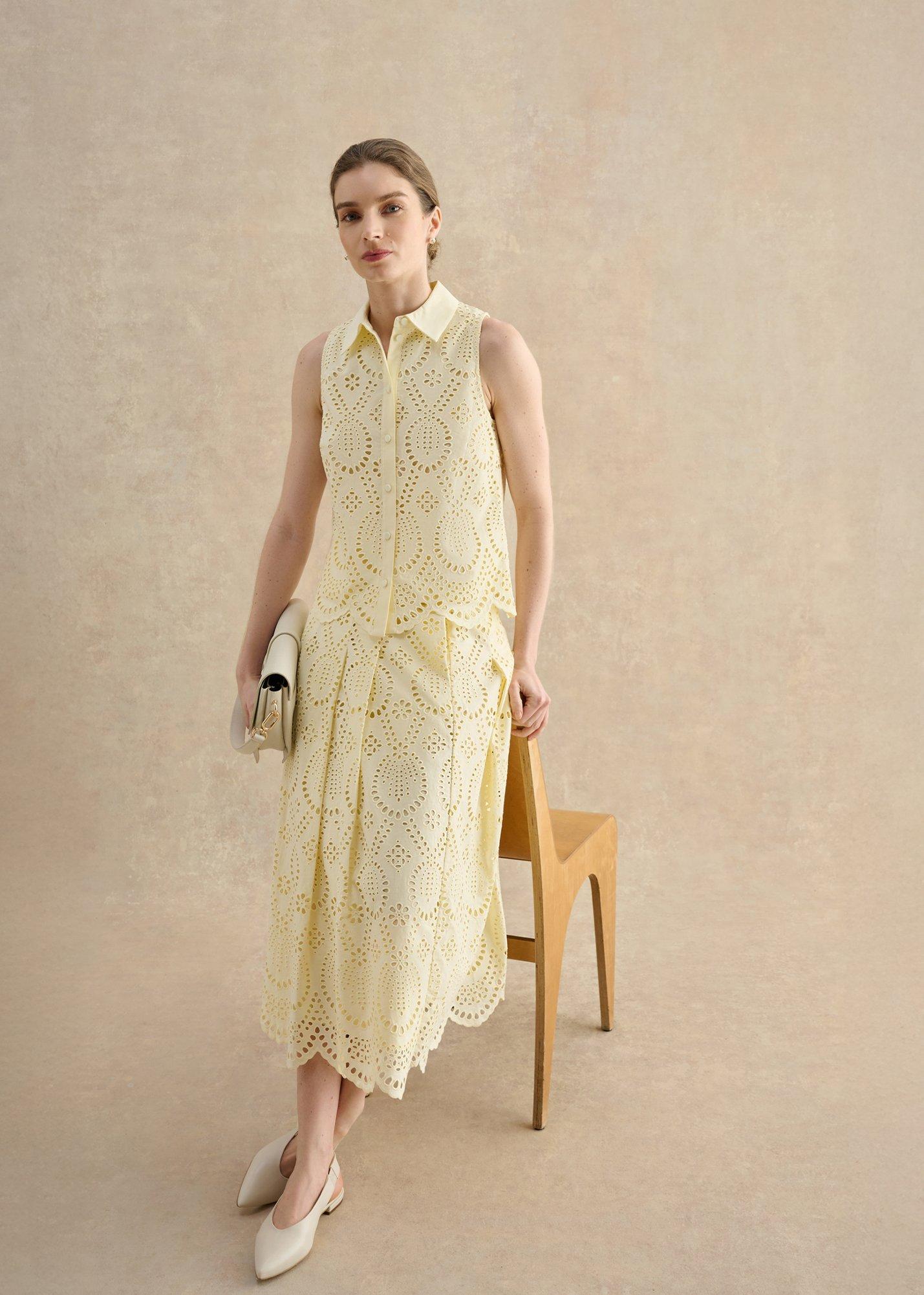 Brookshire Top, Pale Yellow, hi-res