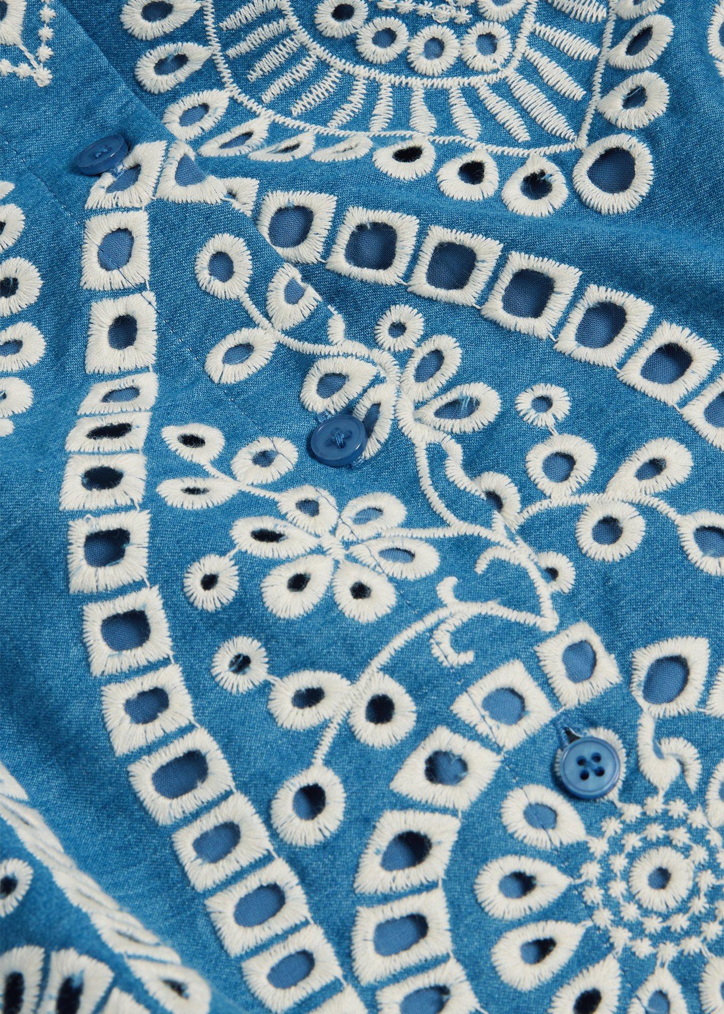 Sloane Blouse, Blue Ivory, hi-res