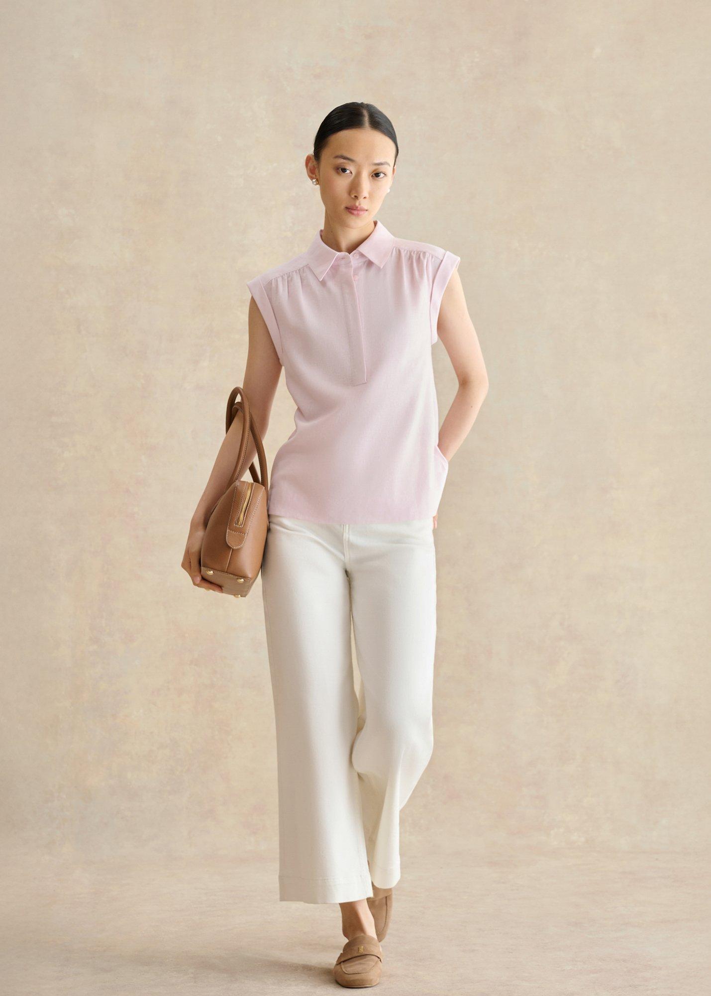 Dahlia Linen Shirt, Wisteria Pink, hi-res