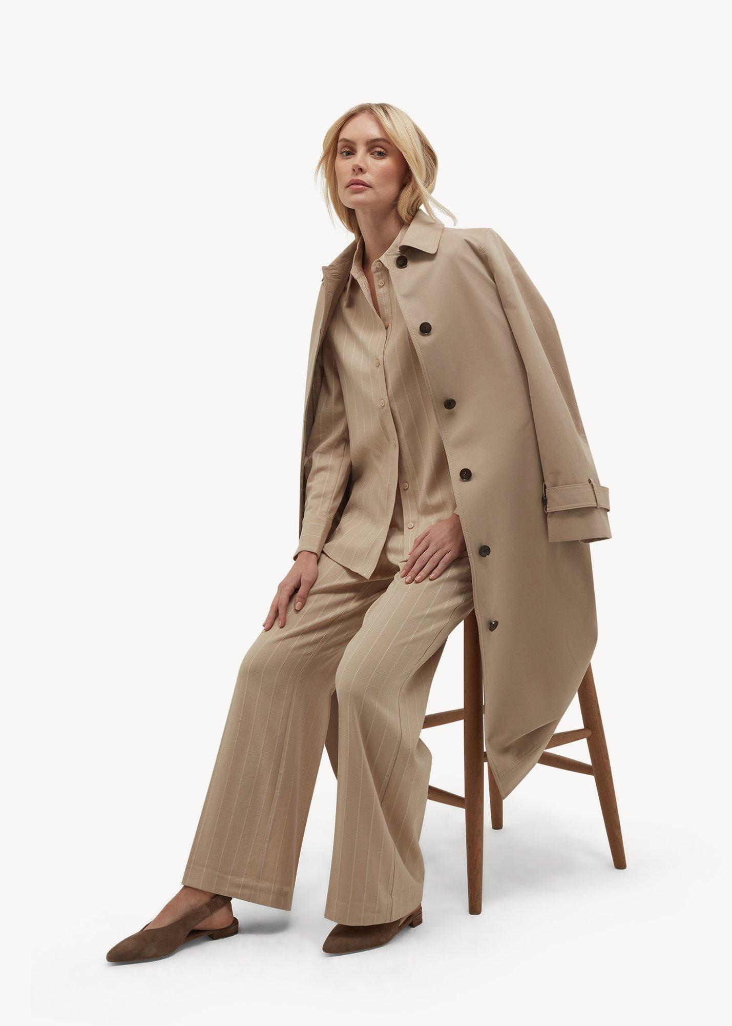 Hadley Pinstripe Shirt, Neutral Ivory, hi-res