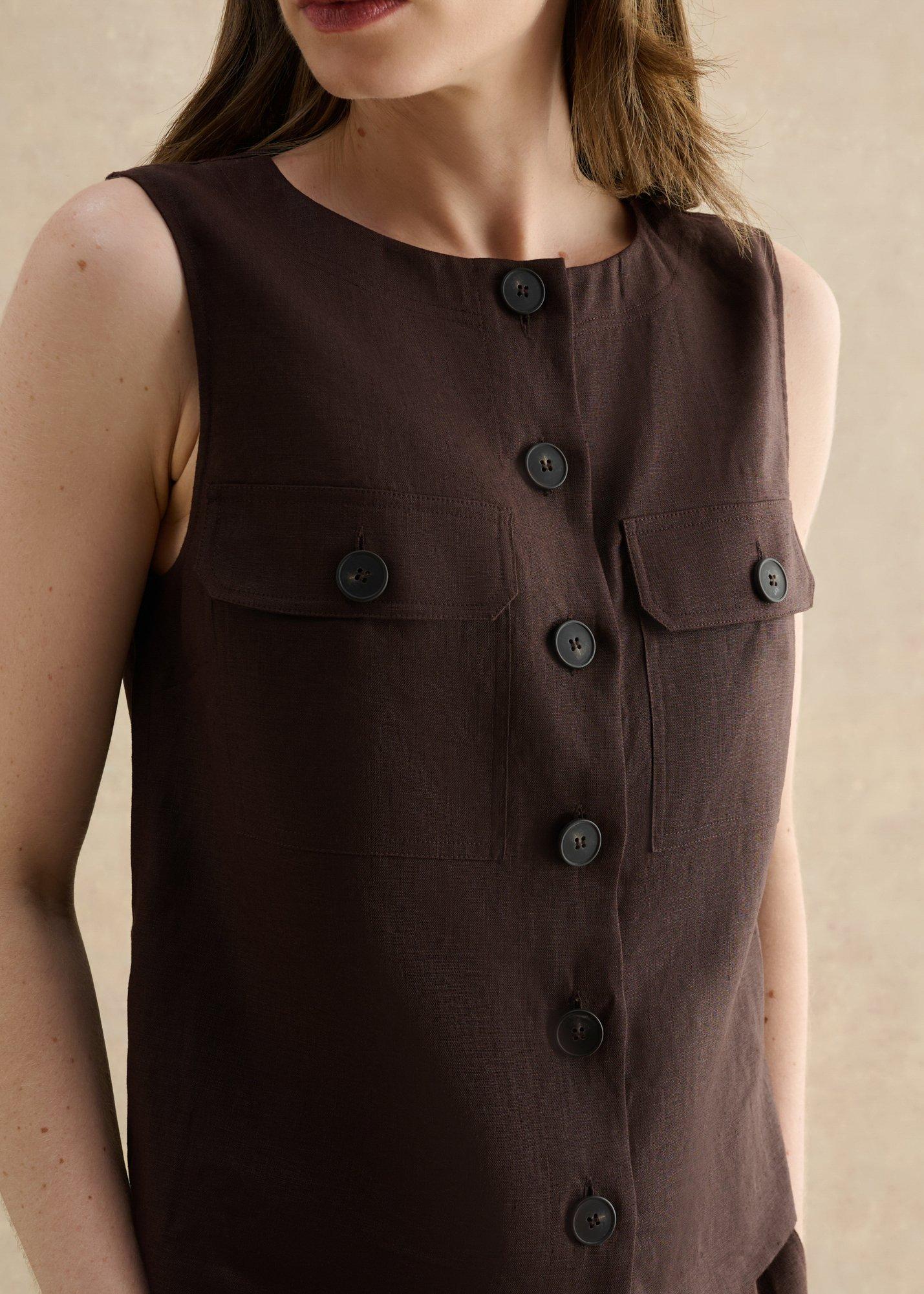 Lulu Top, Bark Brown, hi-res