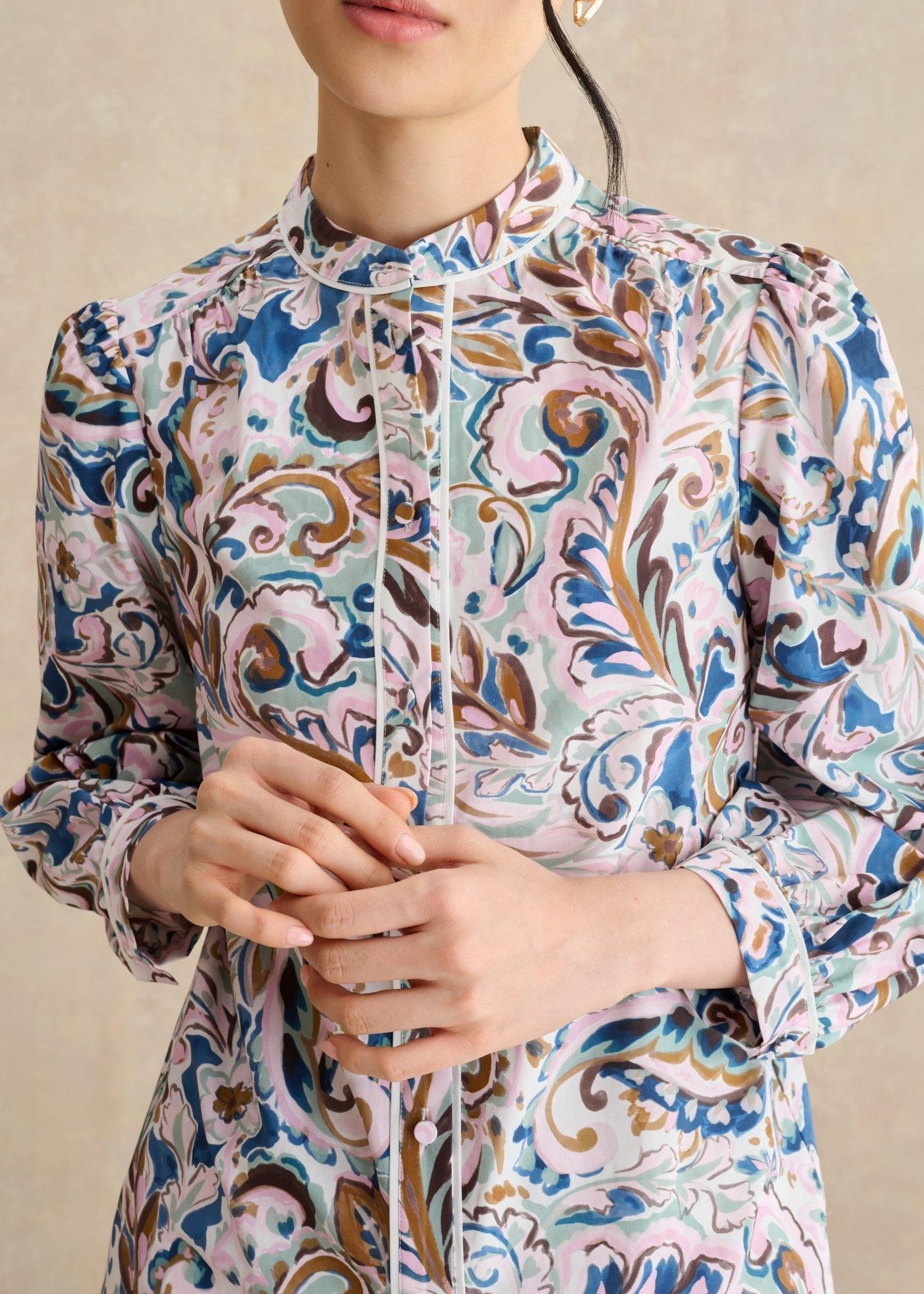 Soraya Cotton Blouse, Ivory Multi, hi-res