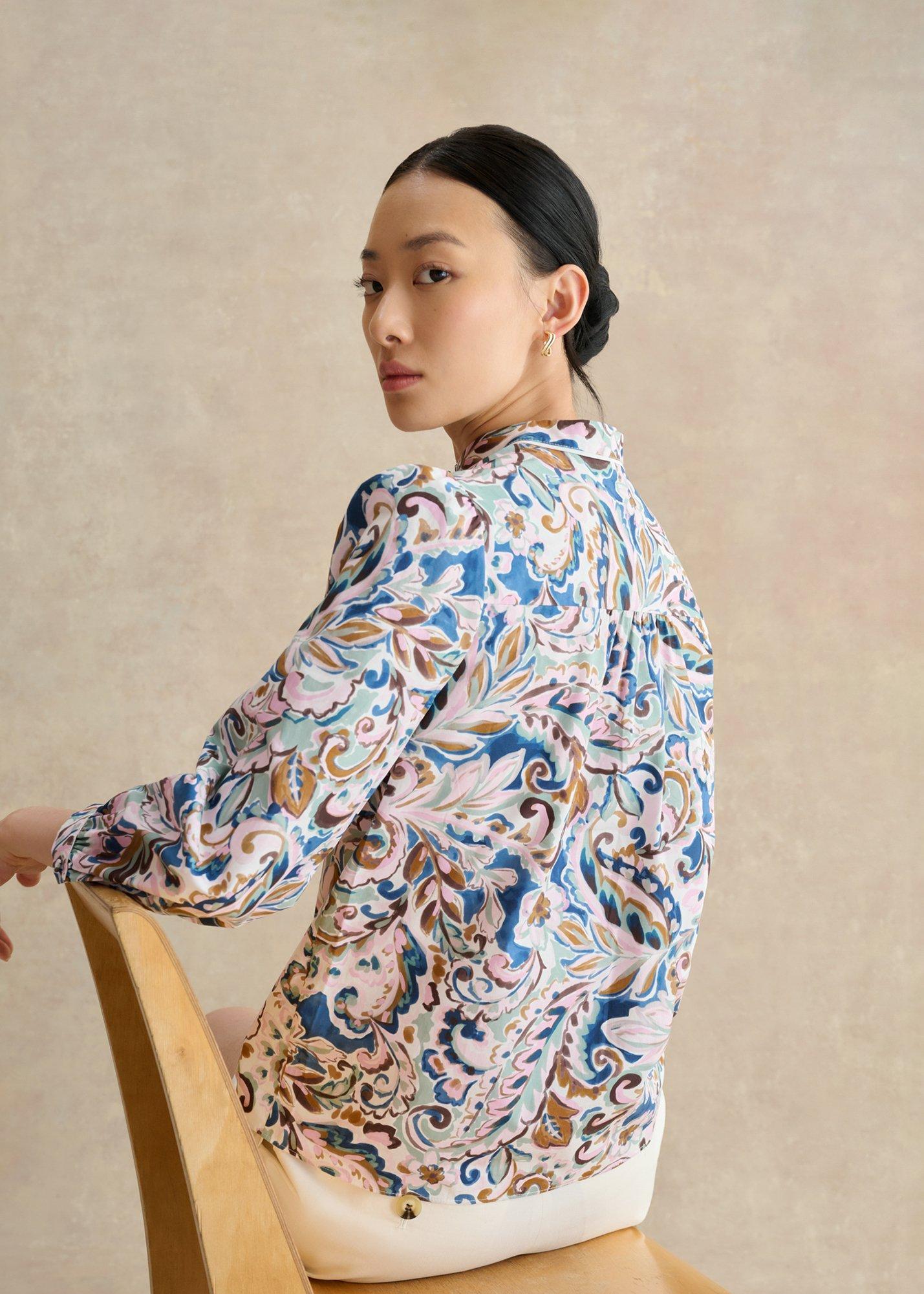 Soraya Cotton Blouse, Ivory Multi, hi-res