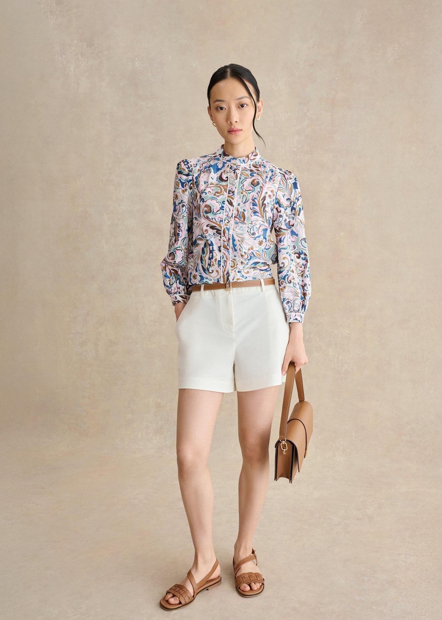 Soraya Cotton Blouse, Ivory Multi, hi-res