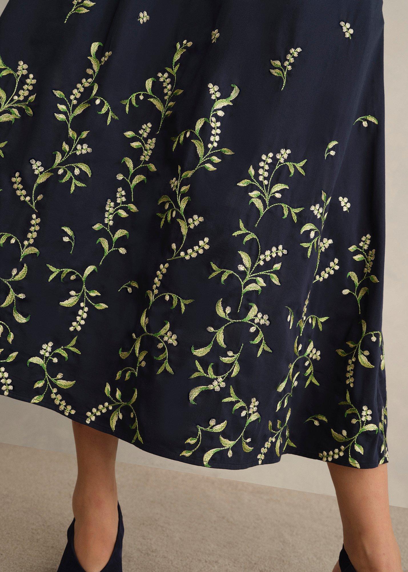 Annie Floral Embroidered Skirt, Midnight Multi, hi-res