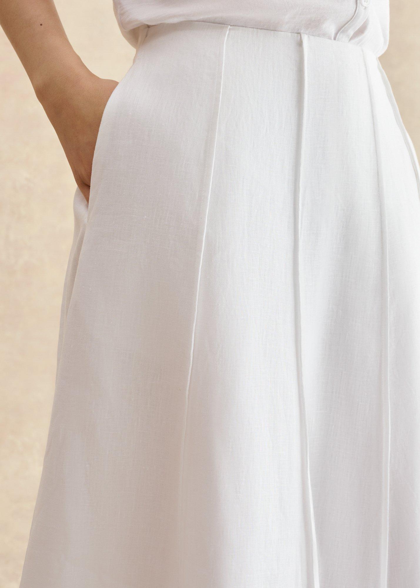 Alice Linen Skirt, White, hi-res