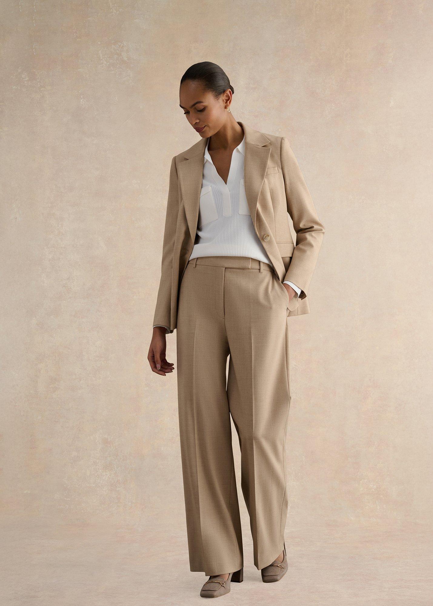 Ashleen Wide Leg Trousers, Neutral, hi-res