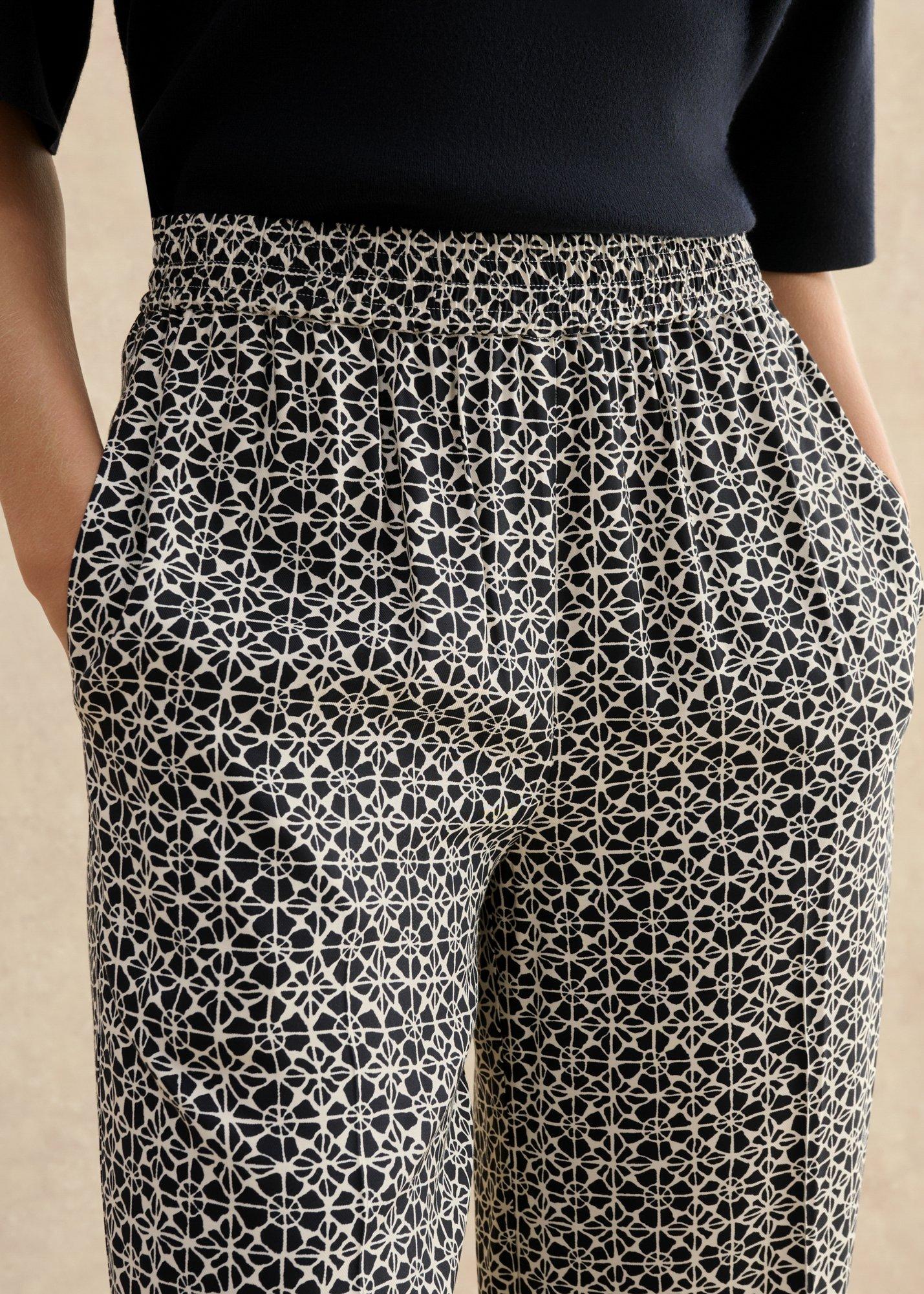 Eugenie Trousers, Navy Cream, hi-res