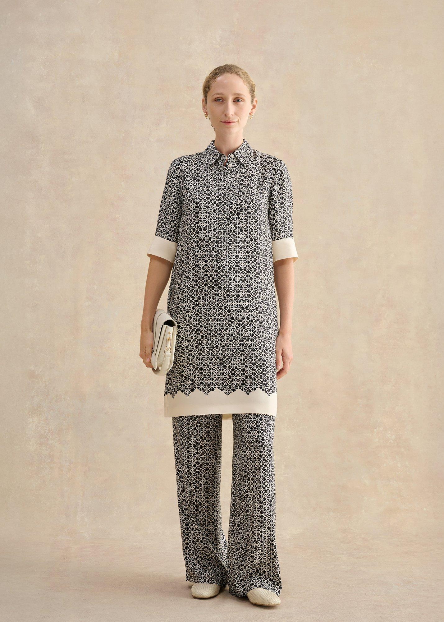 Eugenie Trousers, Navy Cream, hi-res