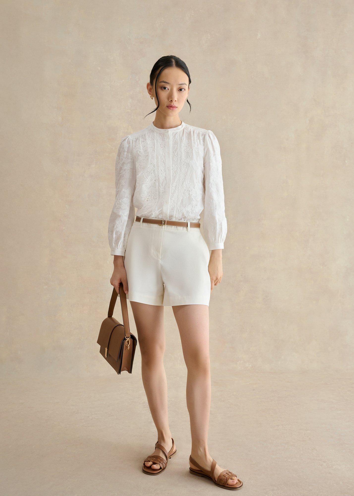 Viva Cotton Shorts, Milky White, hi-res