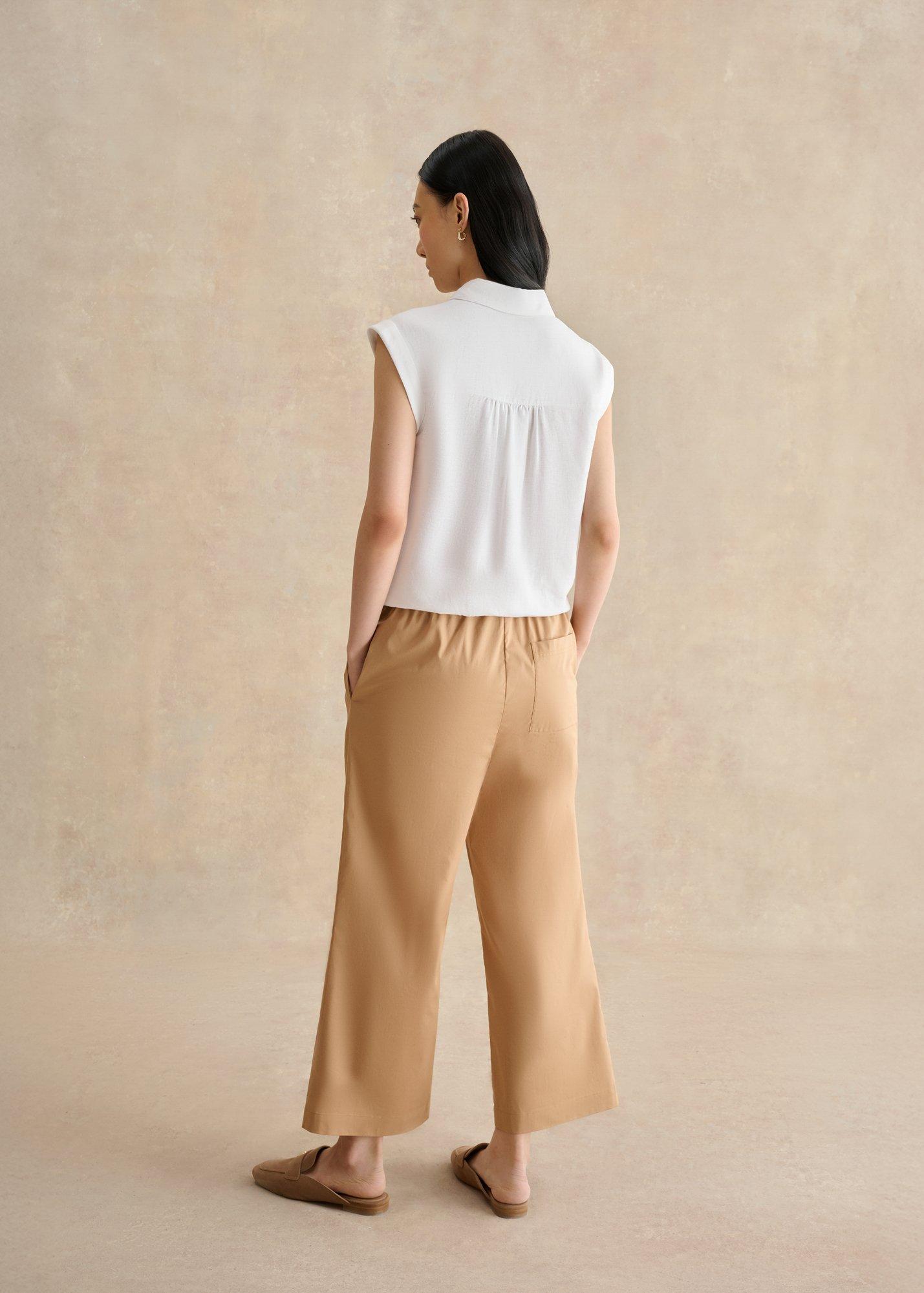 Lorrie Cotton Trousers, Cashew Brown, hi-res