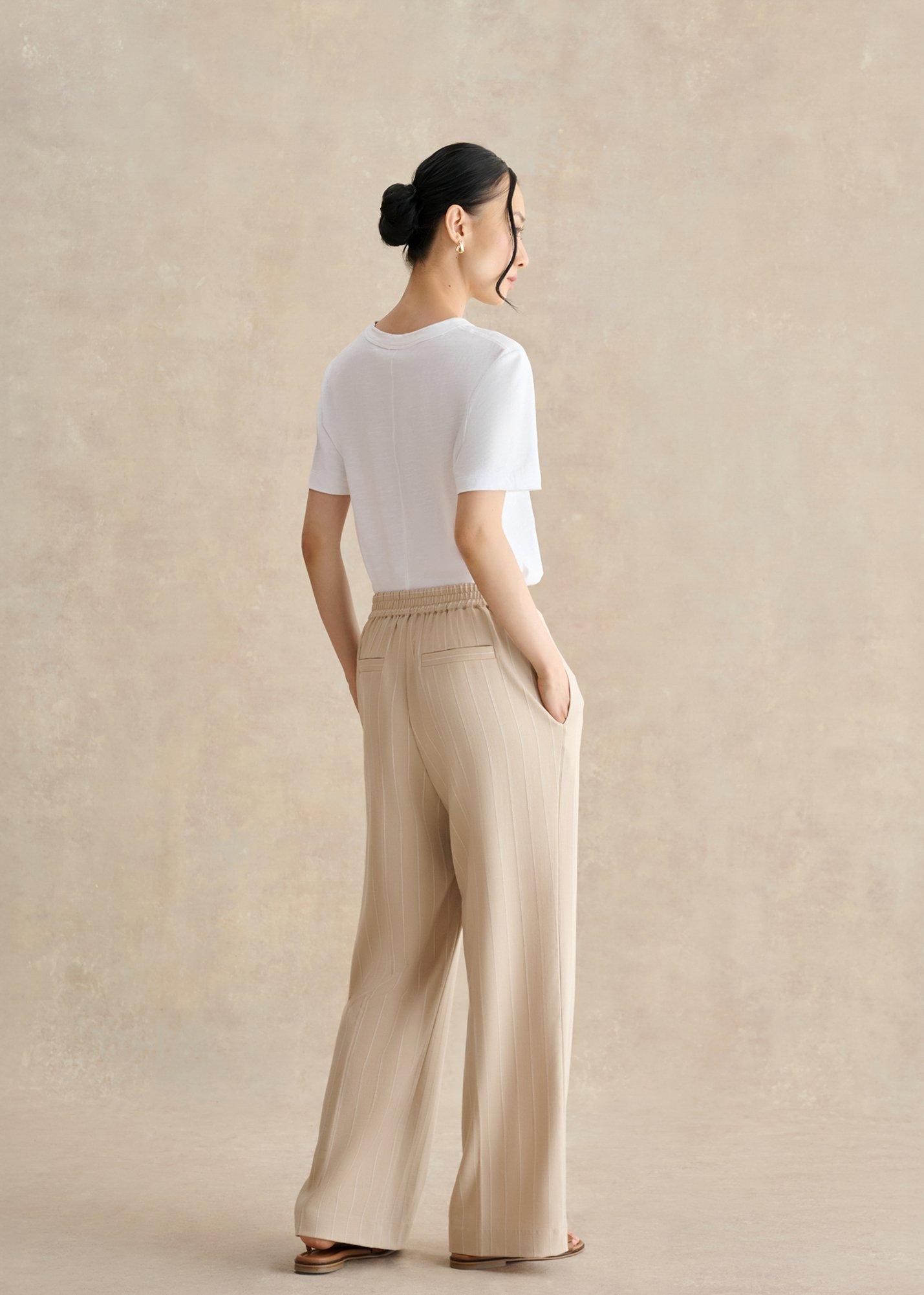 Hadley Linen Pinstripe Pants, Neutral Ivory, hi-res