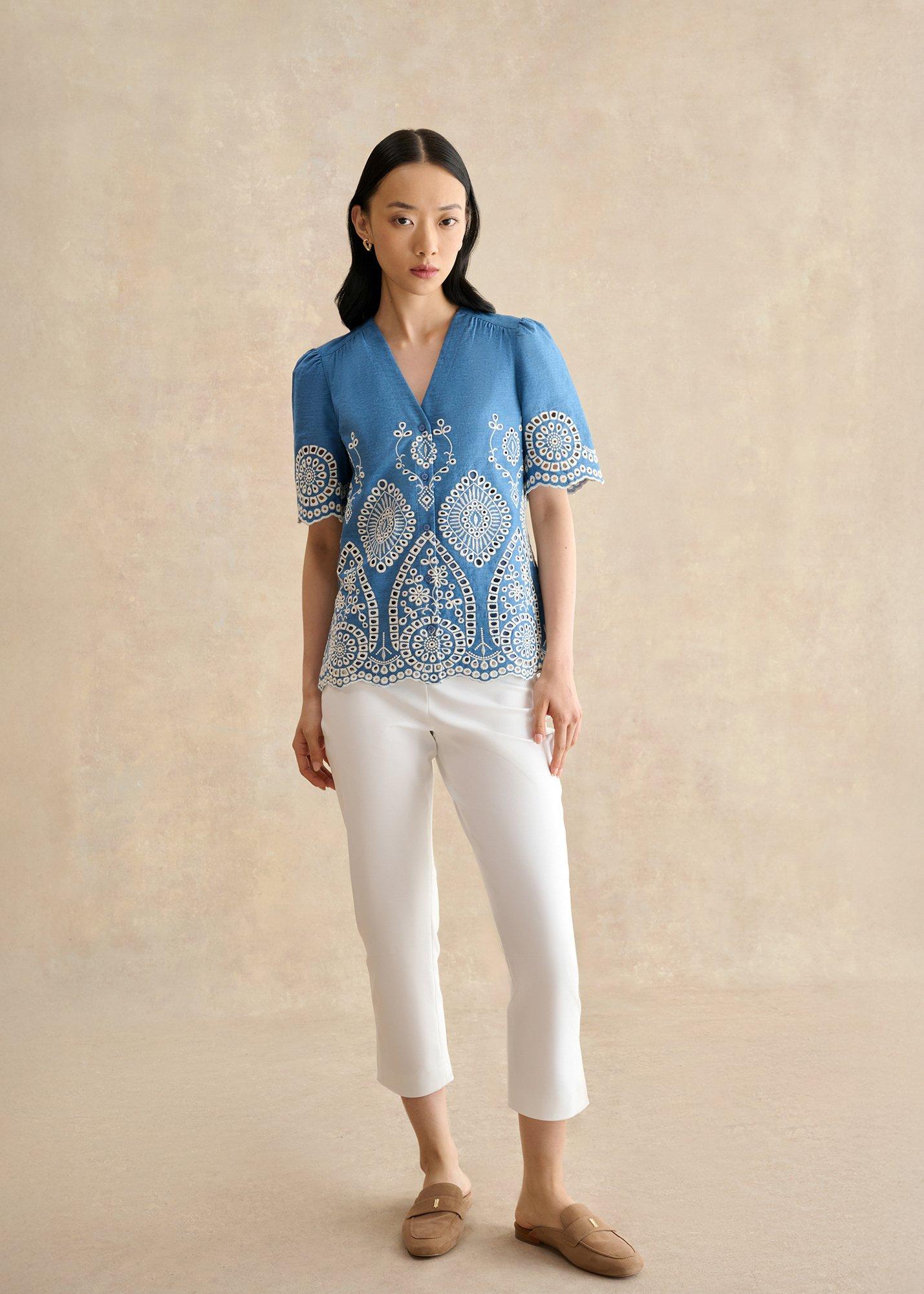 Giselle Capri Pants, White, hi-res