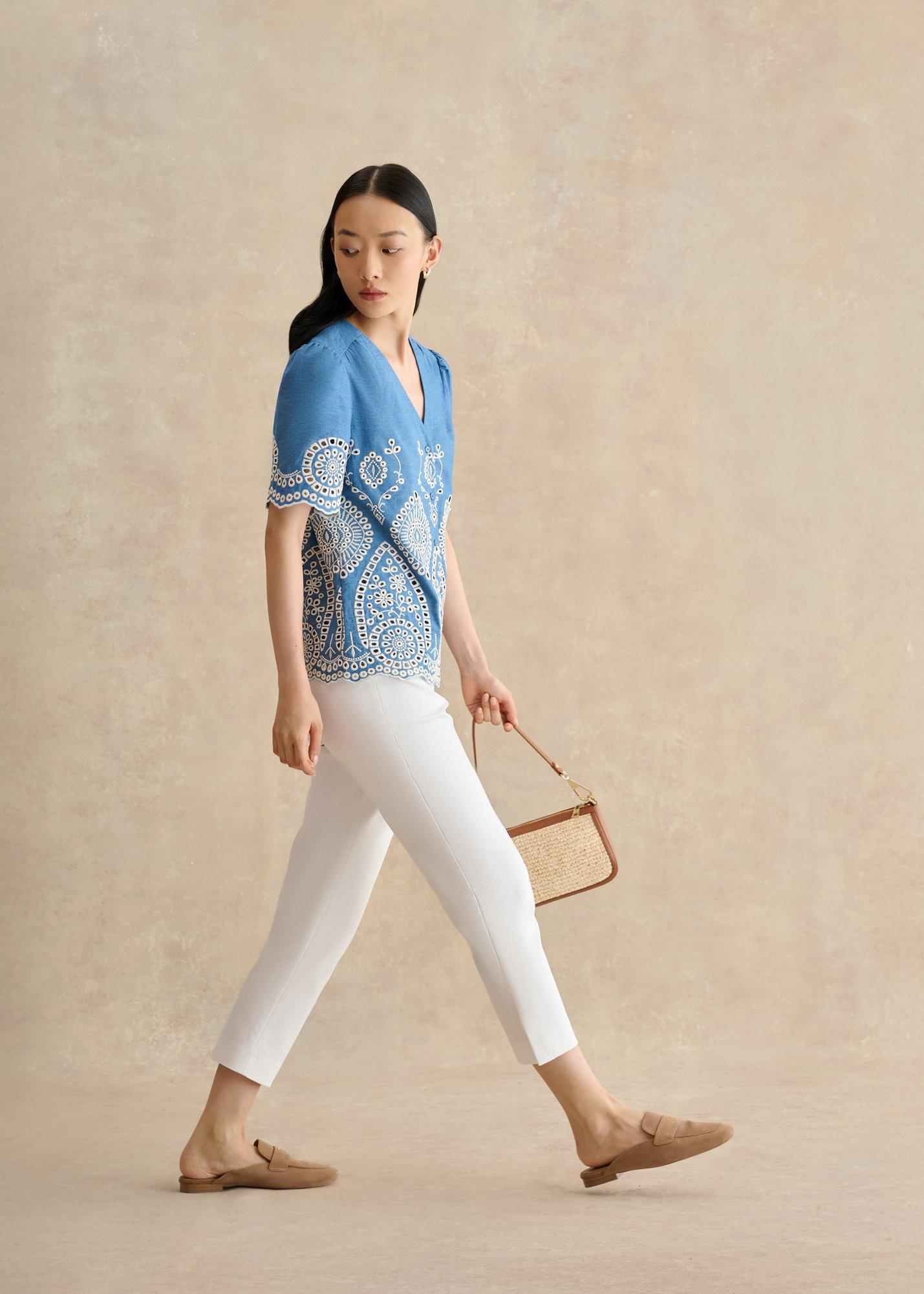 Giselle Capri Pants, White, hi-res