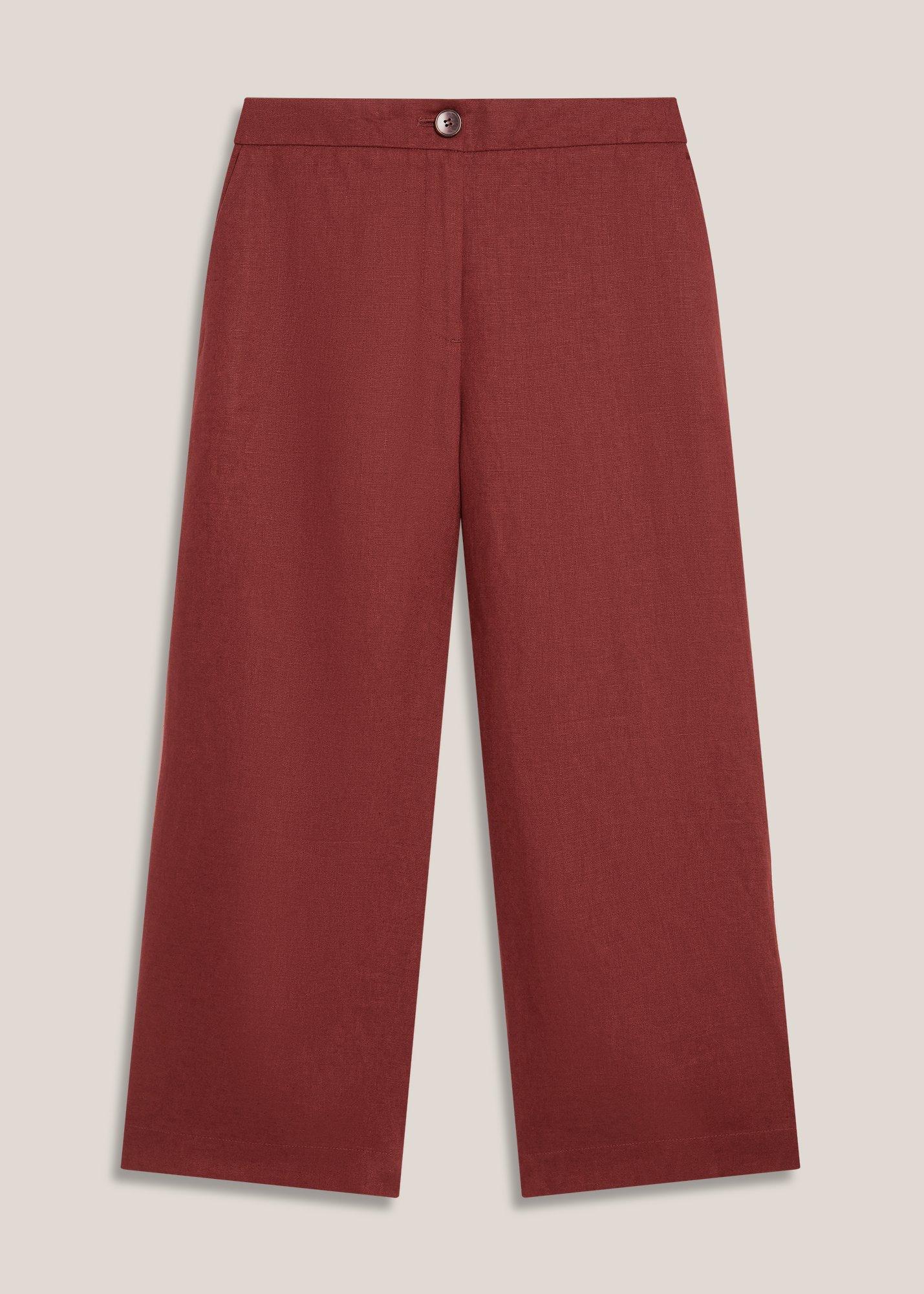 Petite Lillie Linen Wide Leg Trousers