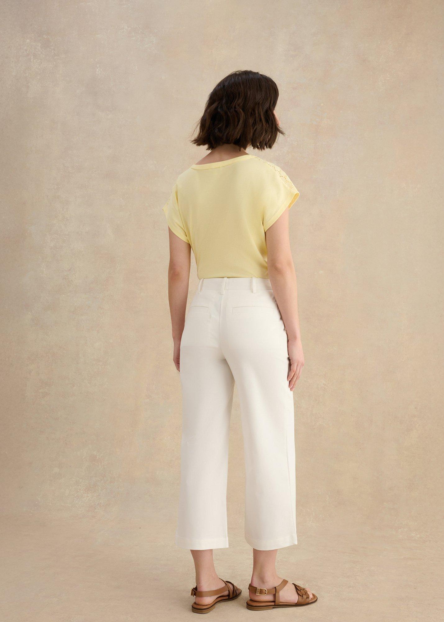 Clemmie Wide Leg Trousers, Milky White, hi-res