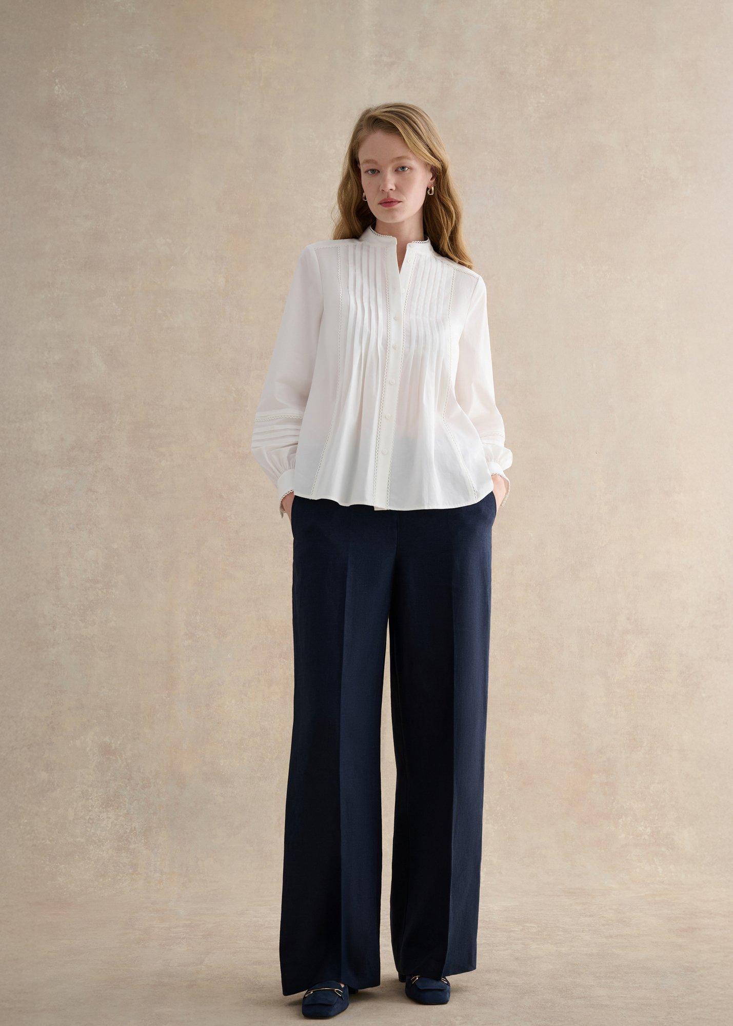 Petite Alessia Linen Wide Trousers
