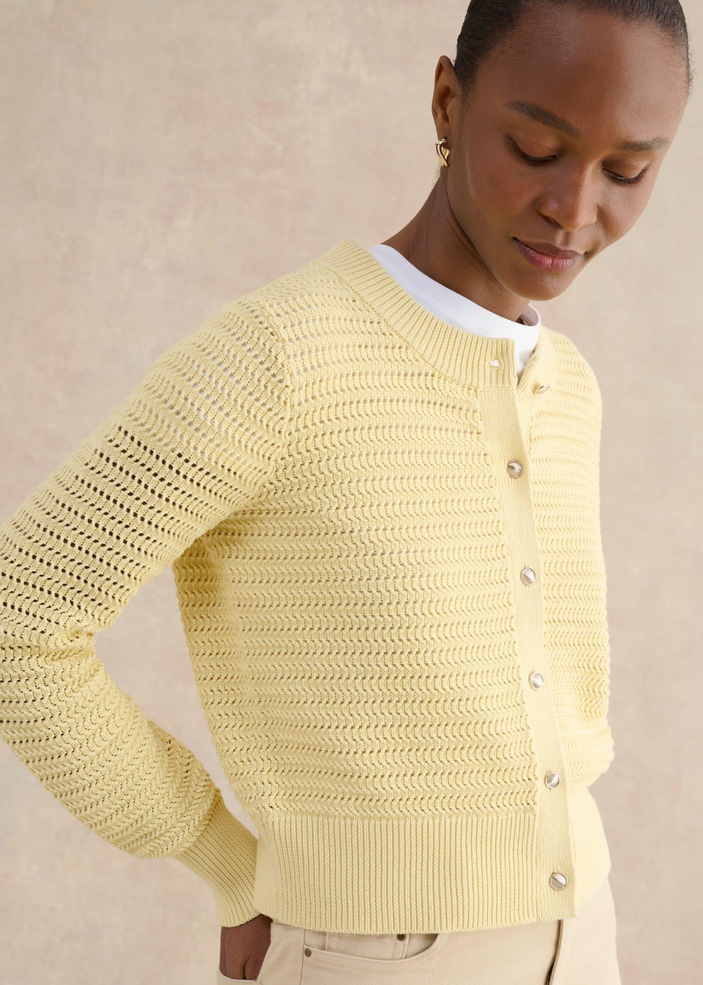 Felicity Cardigan, Pale Yellow, hi-res