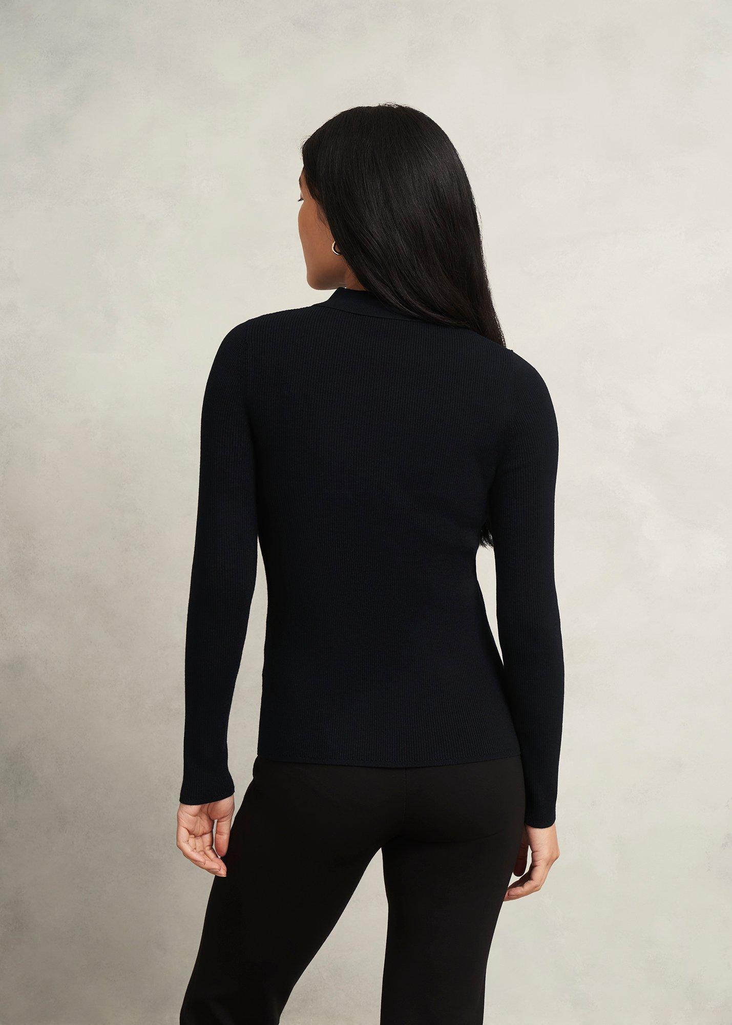 Darcie Knitted Shirt, Black, hi-res