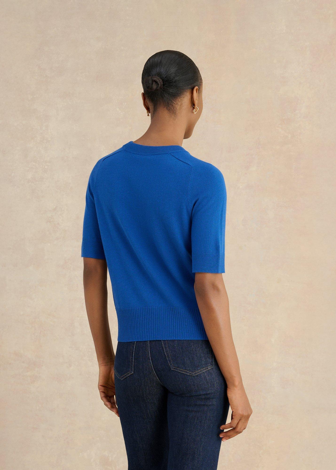 Leena Knitted Top, True Blue, hi-res
