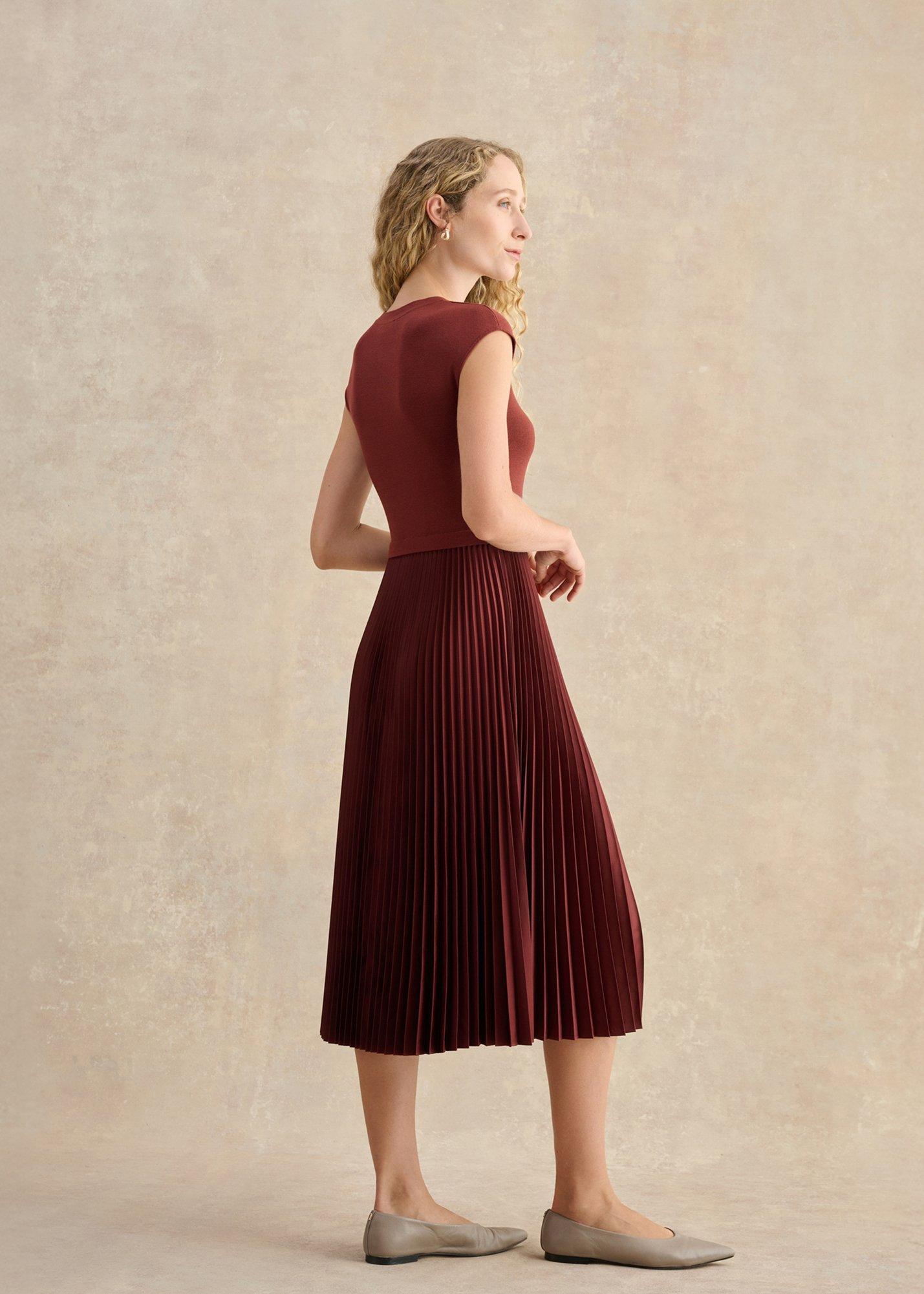Piper Knitted Dress, Brown, hi-res