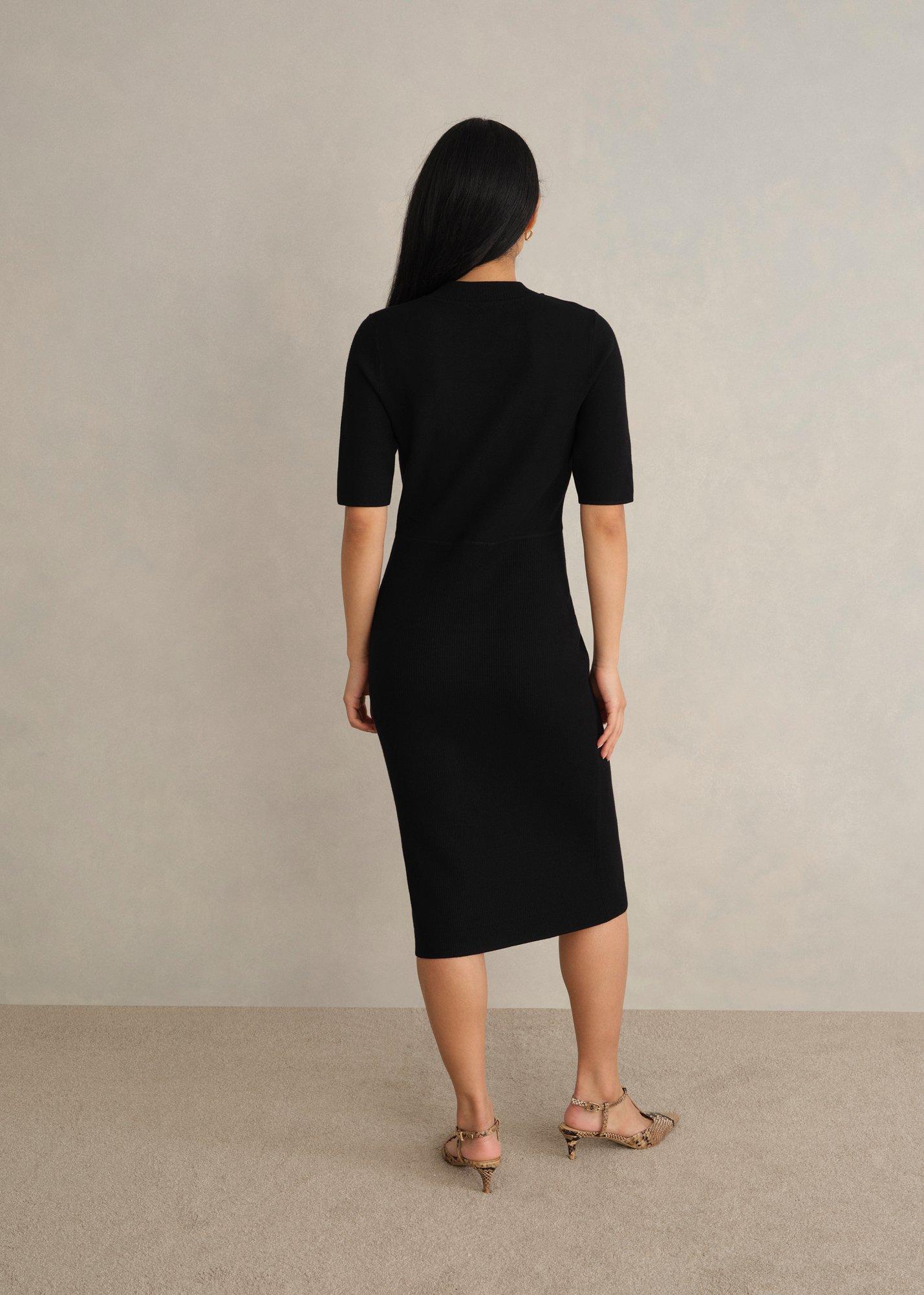 Bridget Knitted Dress, Black, hi-res