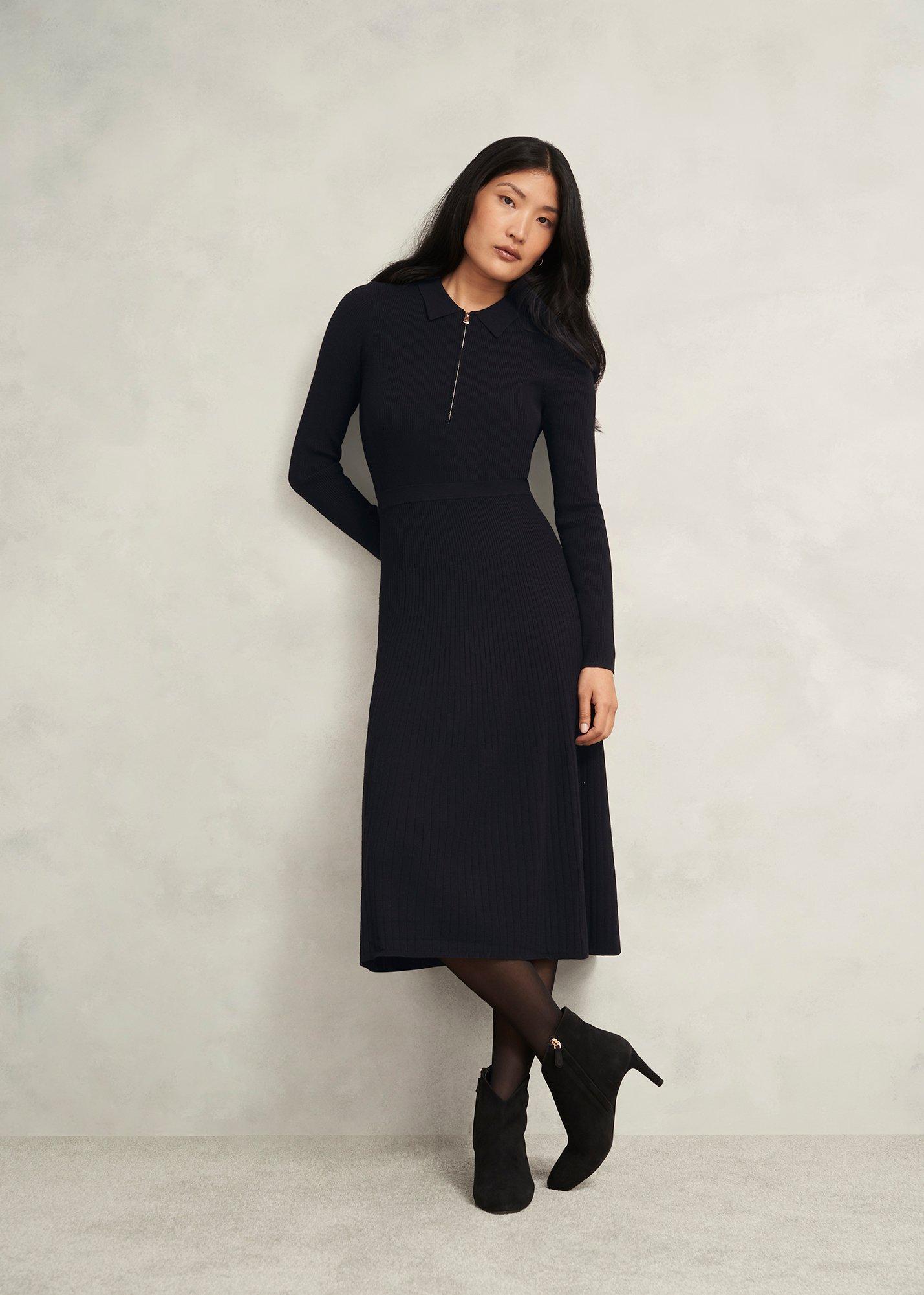 Marta Knitted Dress, Black, hi-res