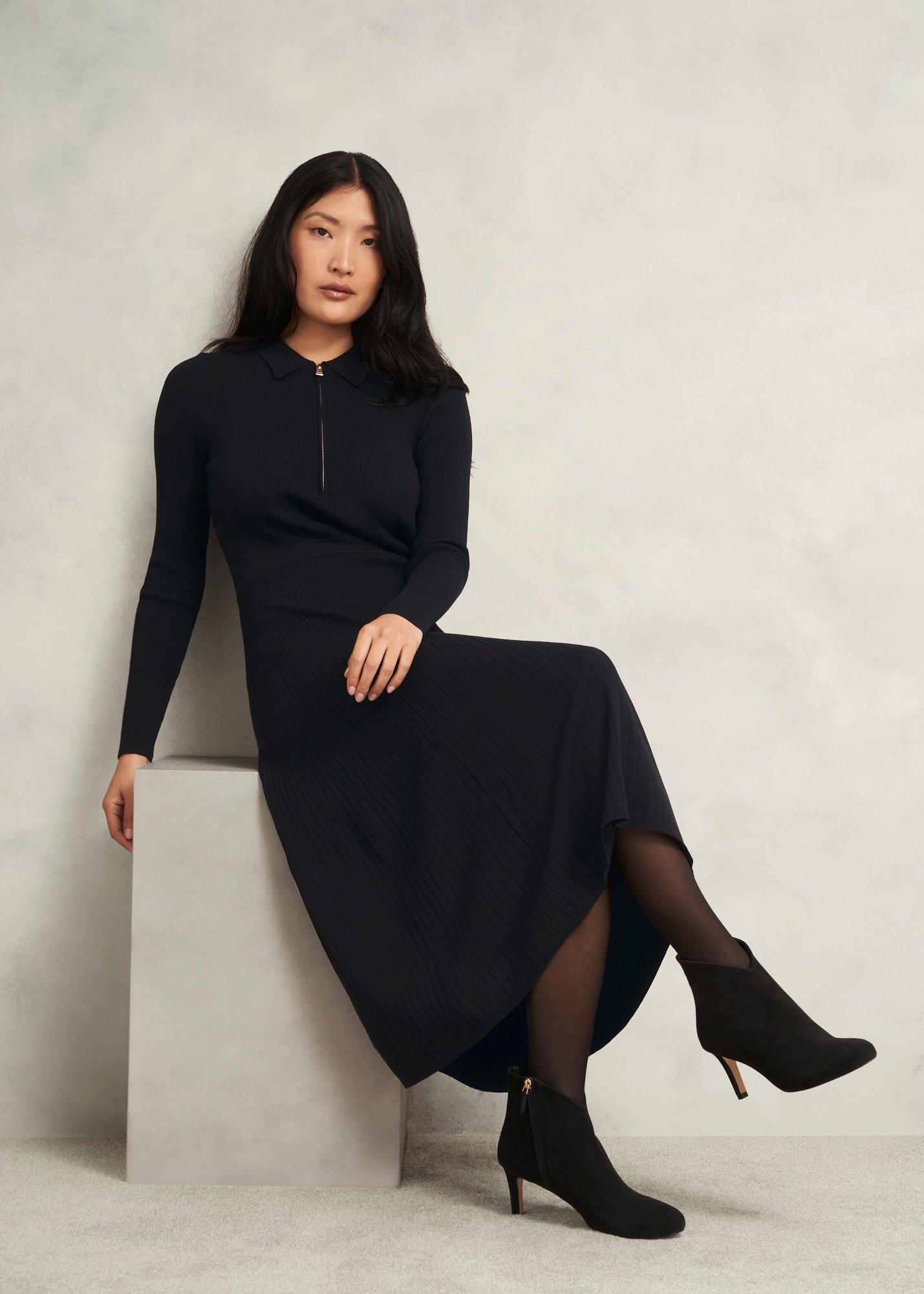 Marta Knitted Dress, Black, hi-res