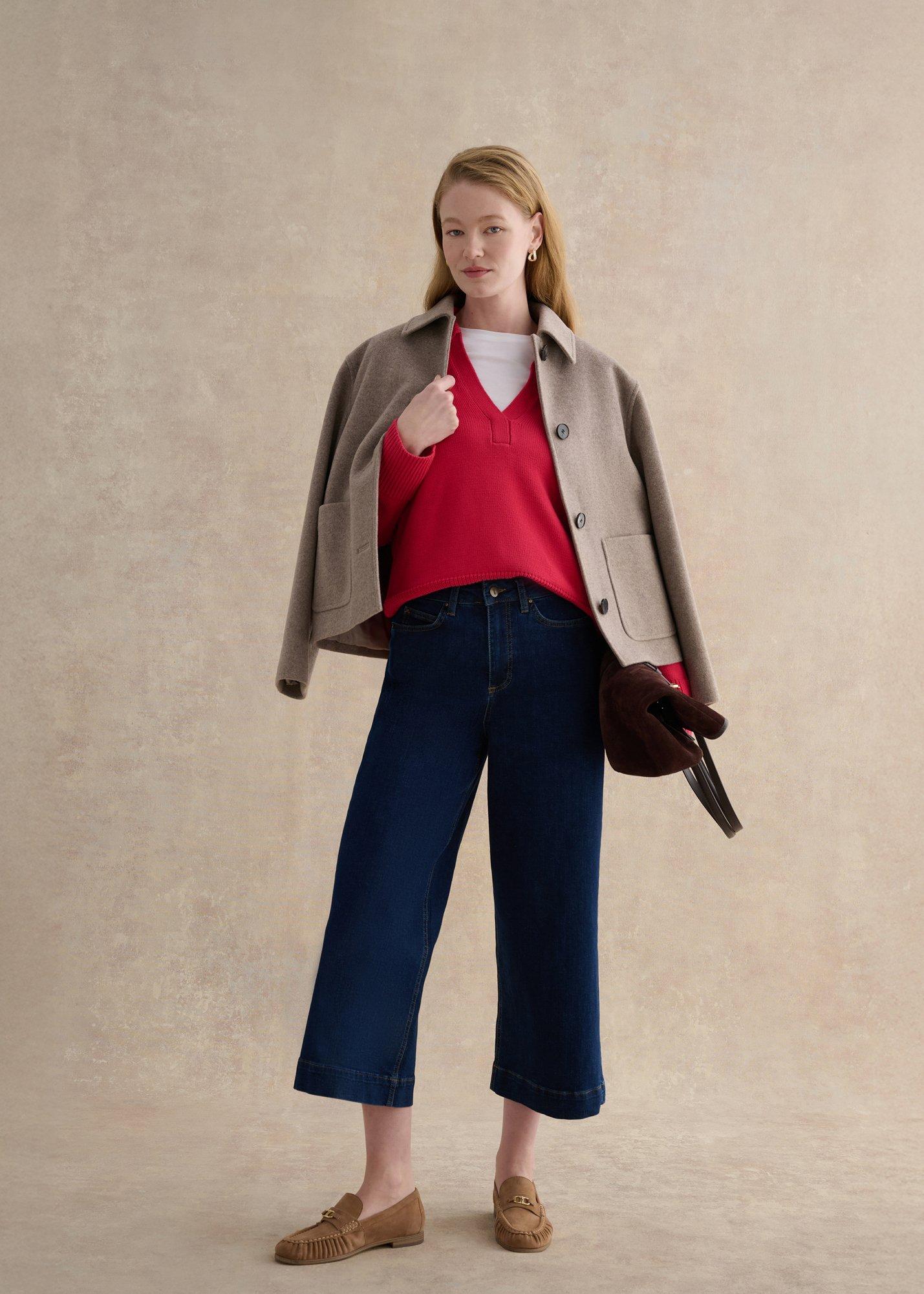 Jamie Polo Cotton Sweater, Soft Berry Pink, hi-res