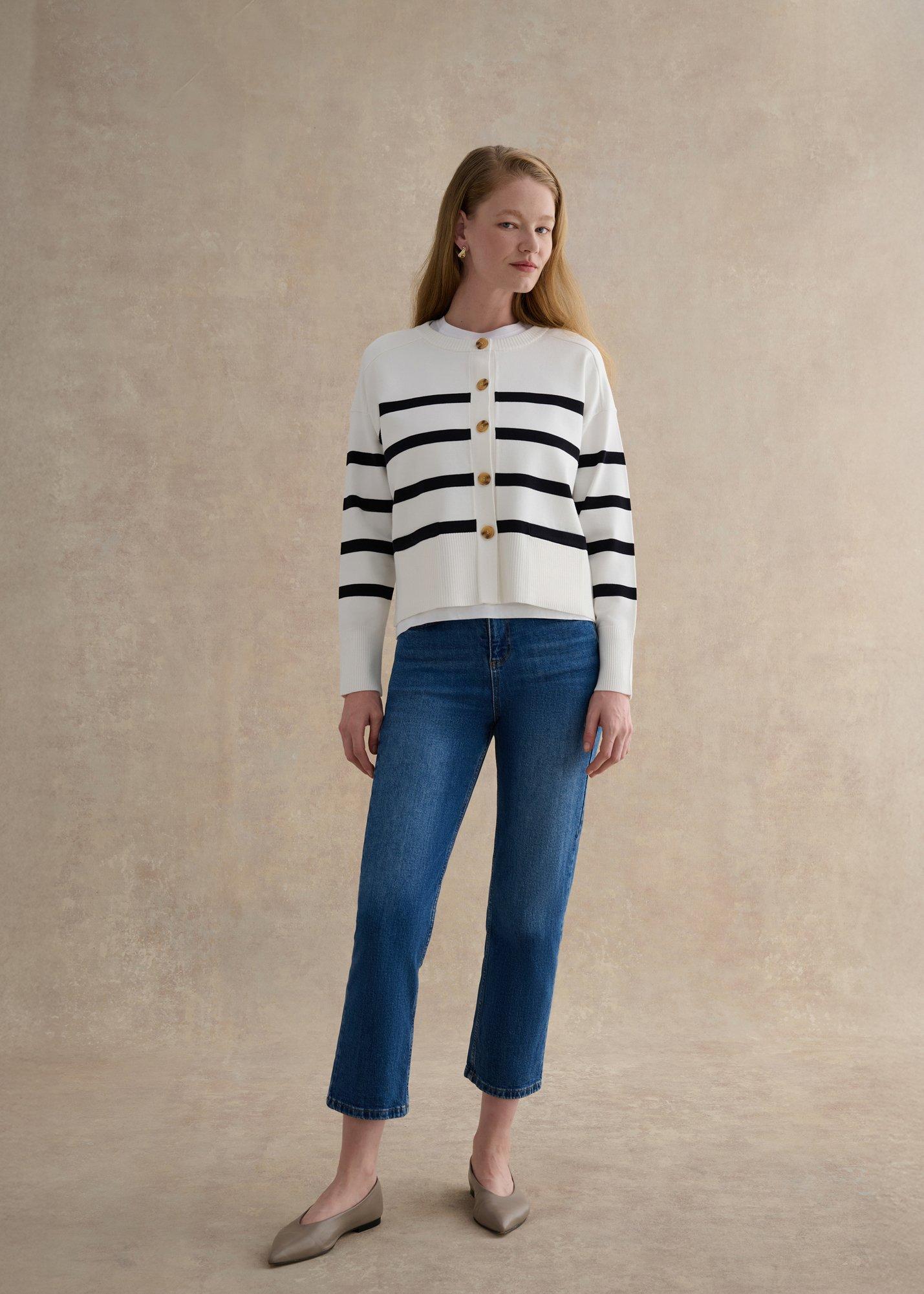 Megan Striped Cardigan