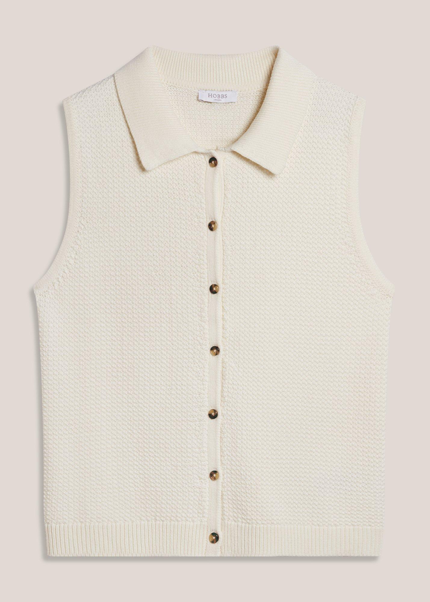 Seaton Cotton Collared Crotchet Tank