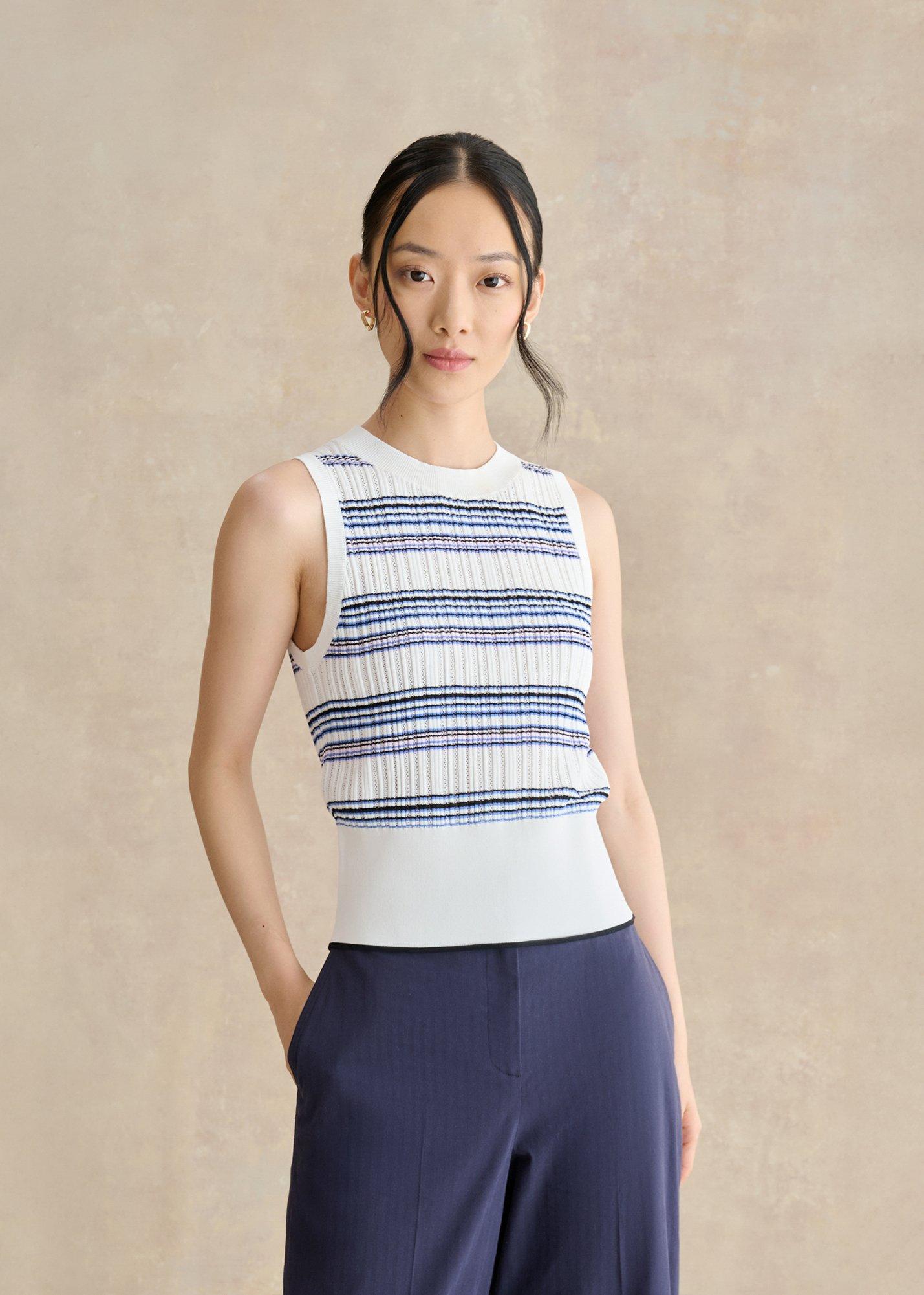 Lowther Stripe Pointelle Knitted Tank