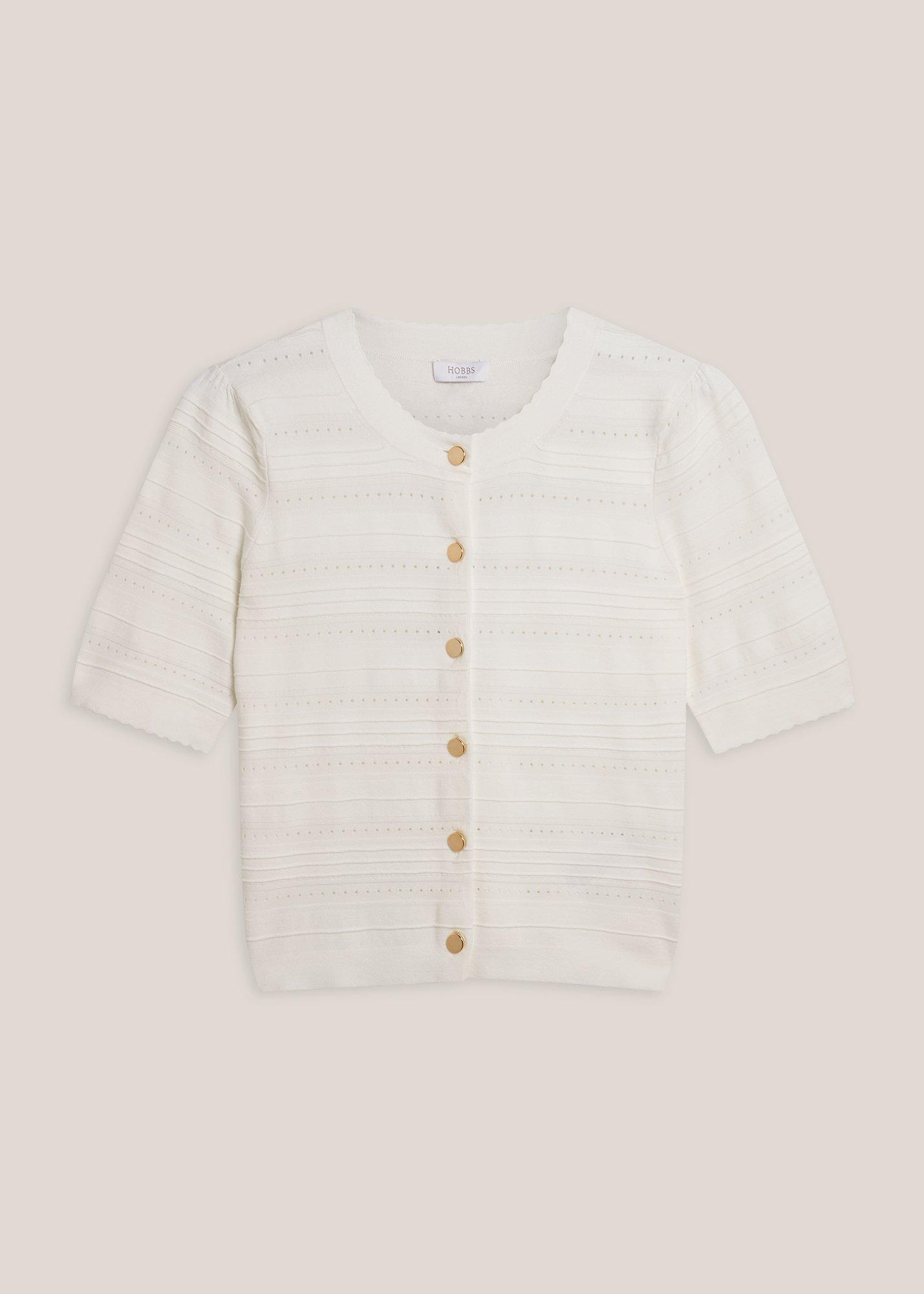 Mimi Pointelle Short Sleeve Cardigan 