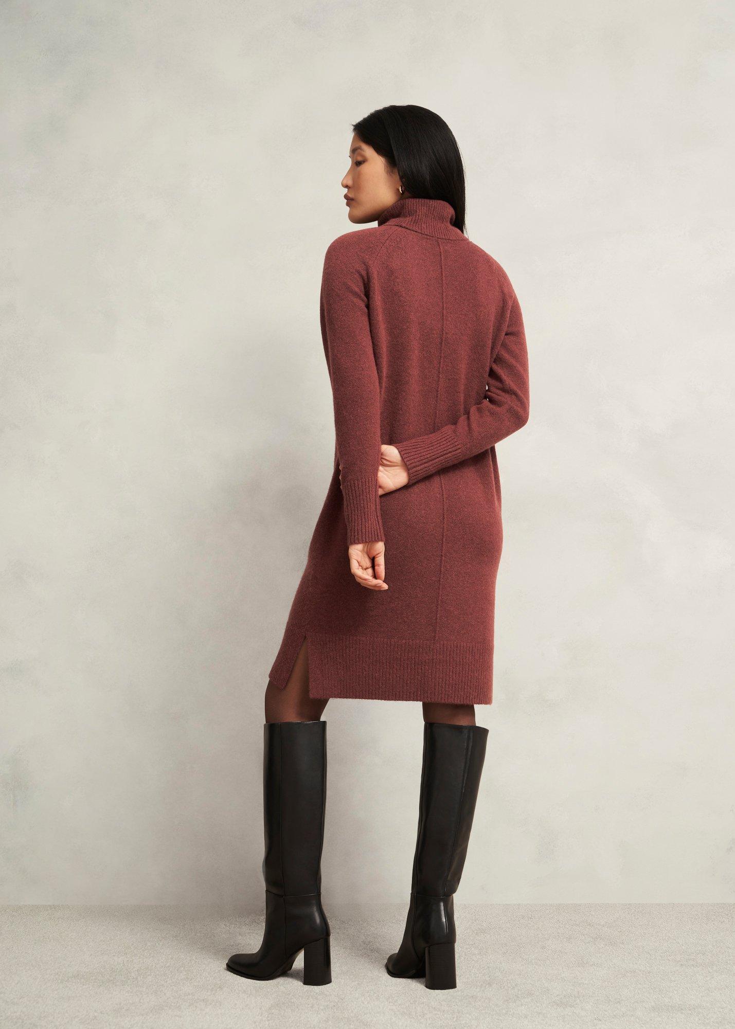Nessa Knitted Dress, Cinnamon Brown, hi-res