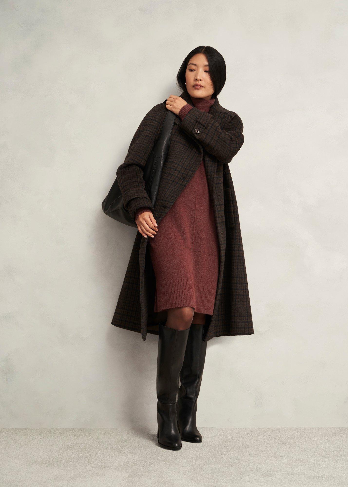 Nessa Knitted Dress, Cinnamon Brown, hi-res