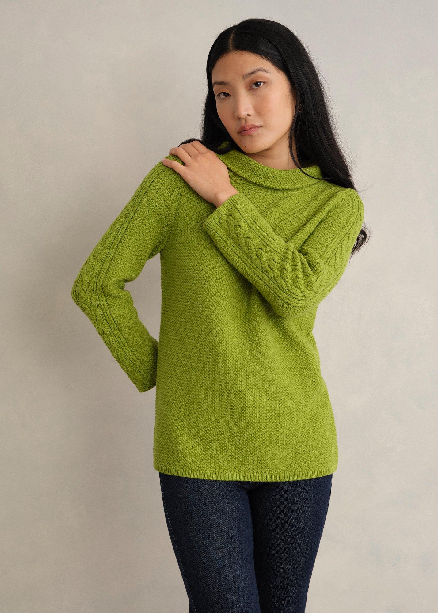 Camilla Cotton Jumper, Pear Green, hi-res