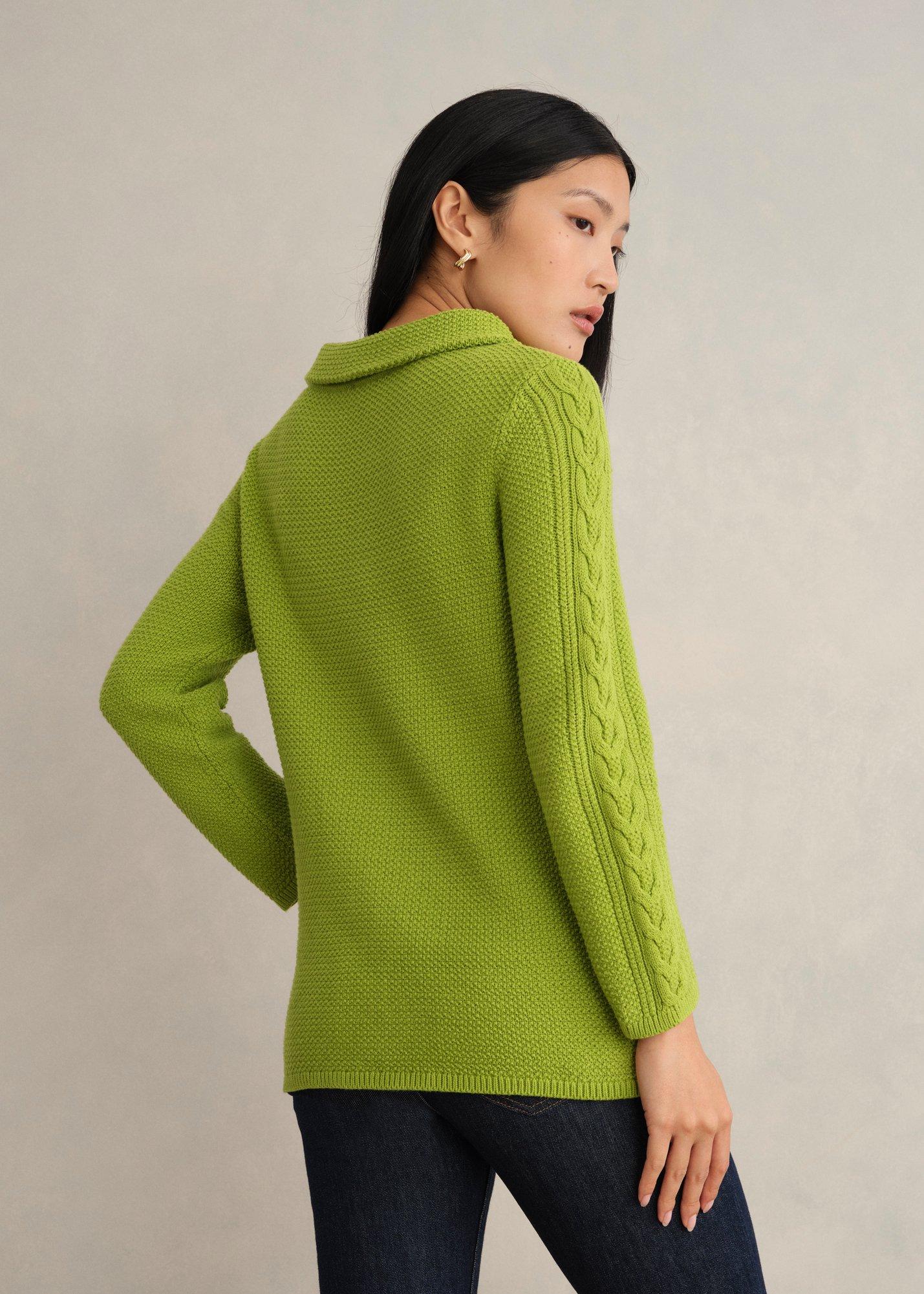 Camilla Cotton Jumper, Pear Green, hi-res