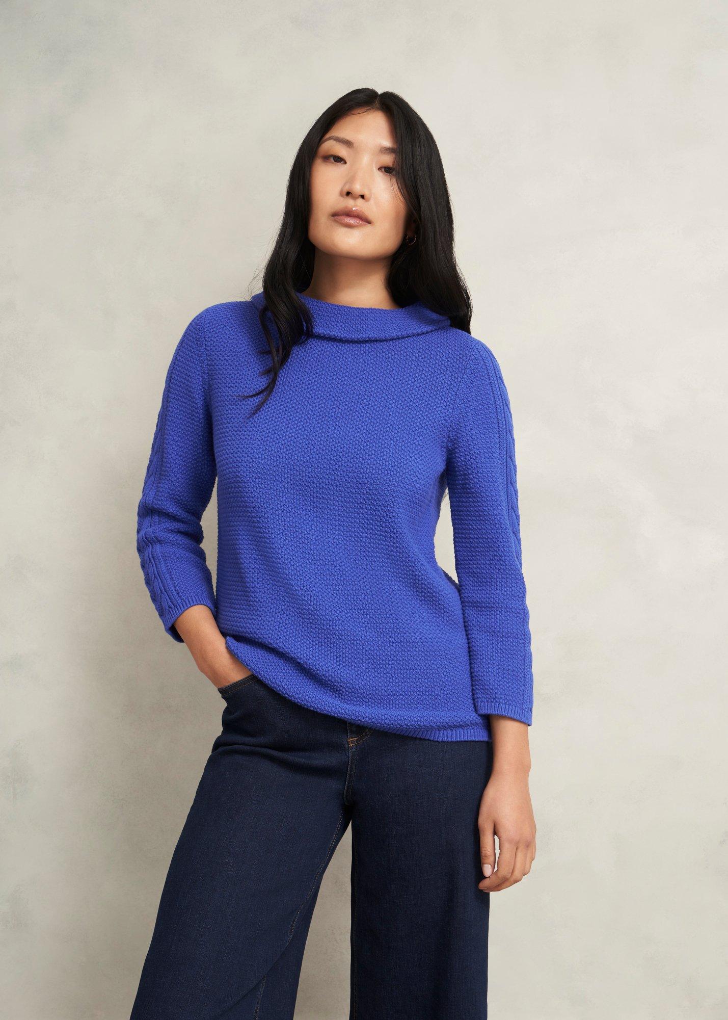 Camilla Cotton Jumper, Regal Blue, hi-res