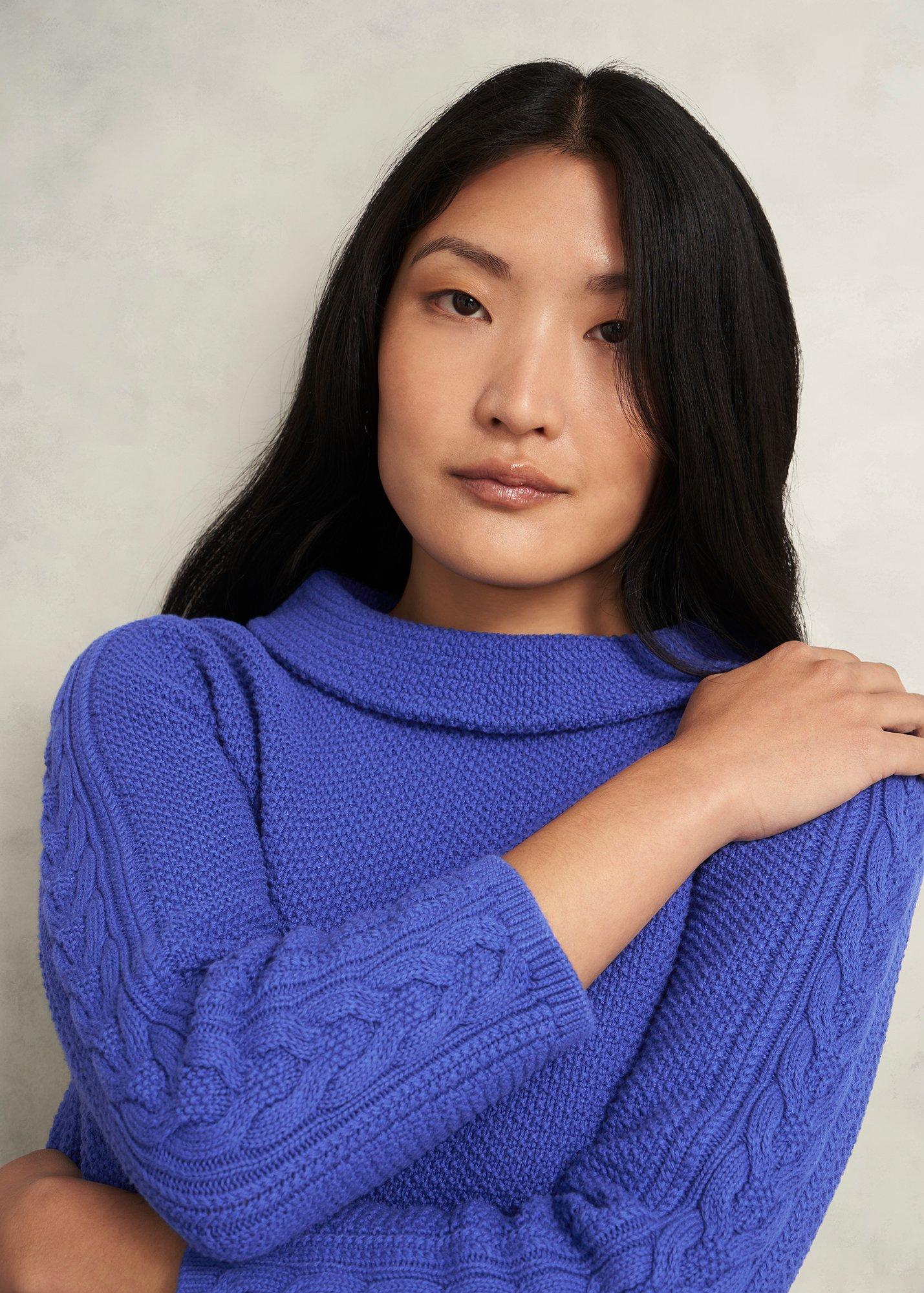 Camilla Cotton Jumper, Regal Blue, hi-res